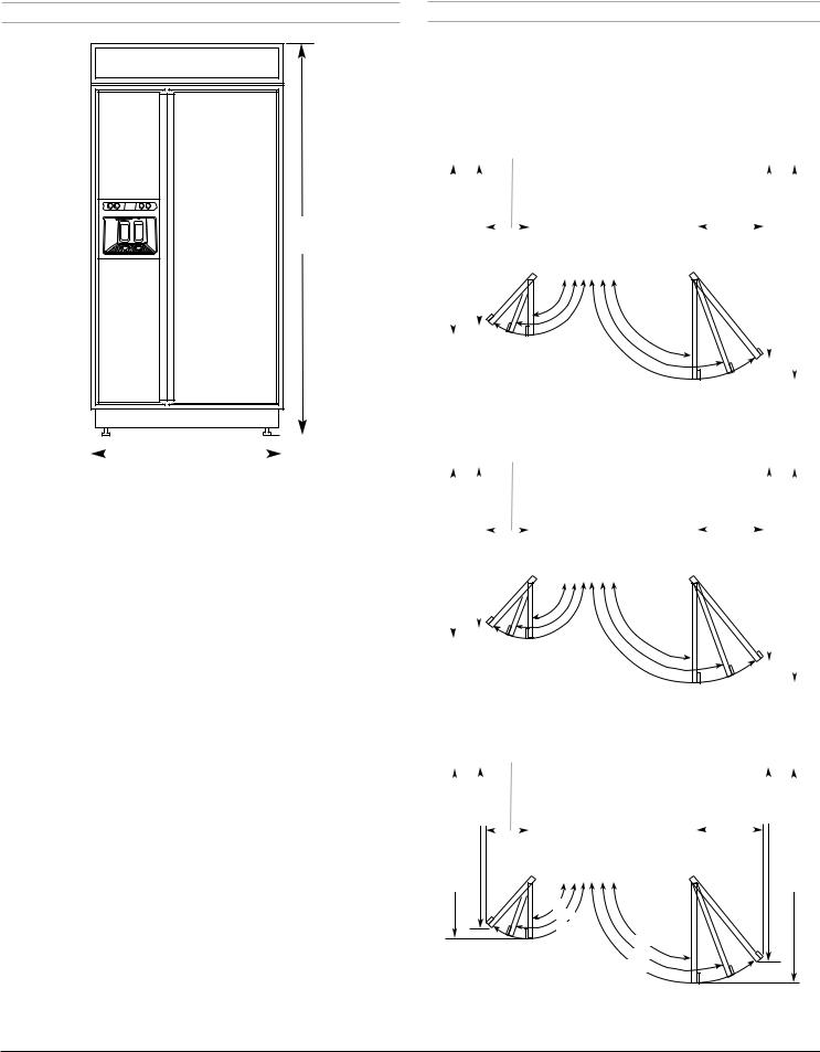 KitchenAid KSSC36FTS, KSSC36QTS, KSSC42FTS, KSSC42QVS, KSSC48FTS Dimension Guide