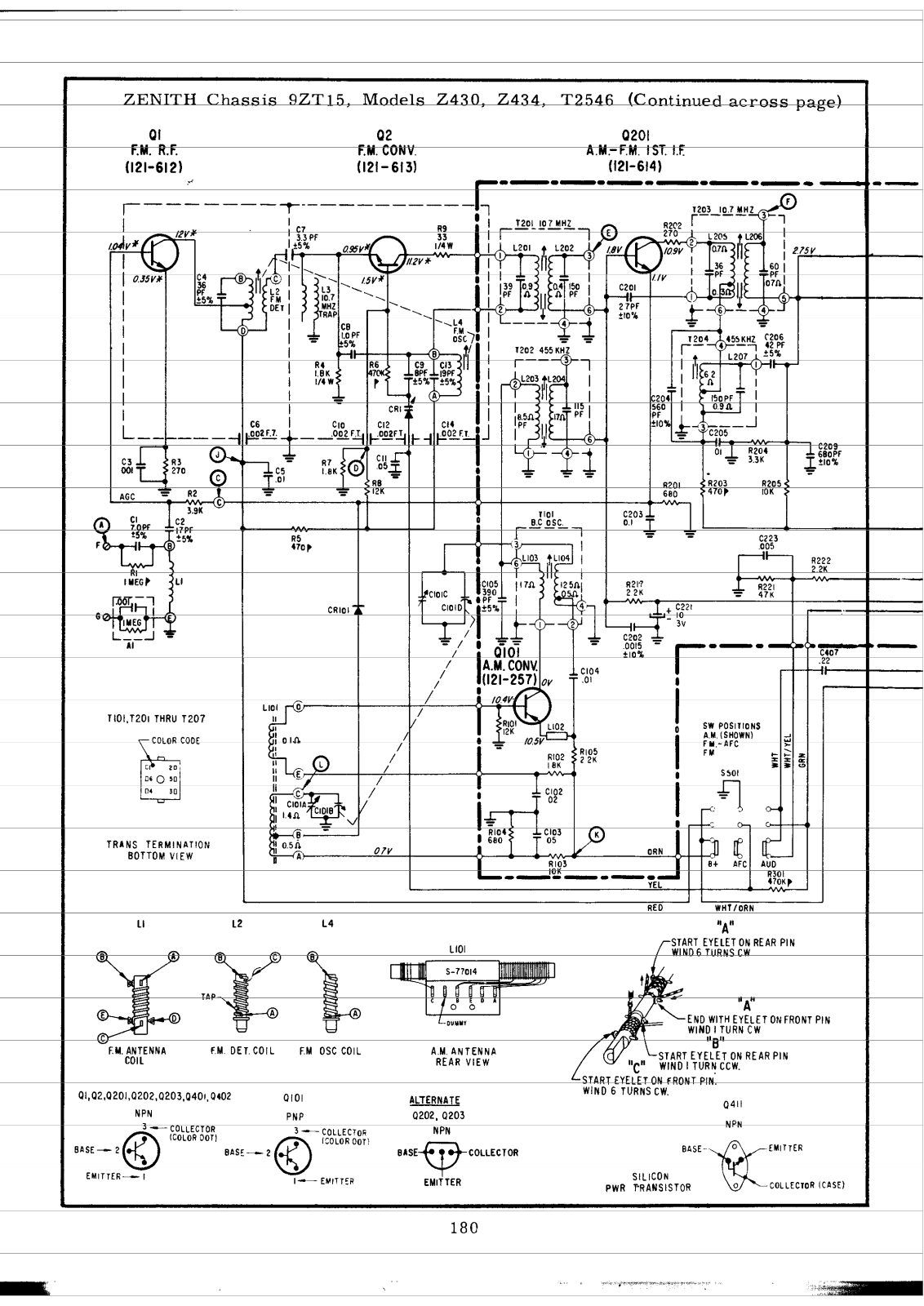 Zenith Z430, Z434, T2546 Schematic