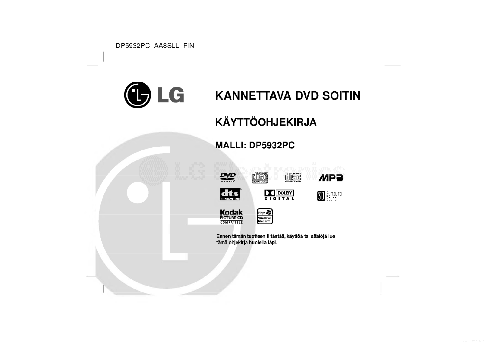 Lg DP5932PC User Manual