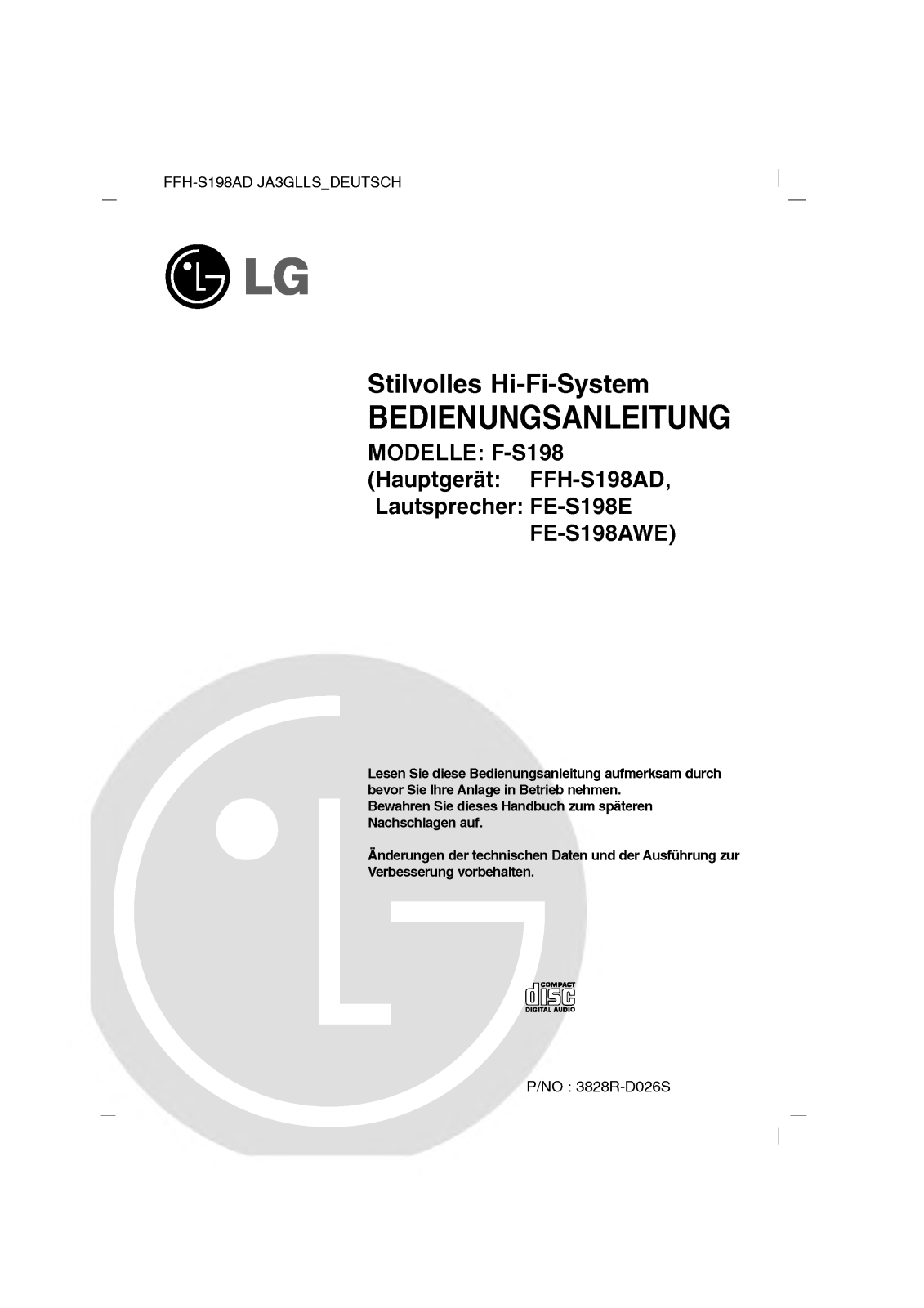 Lg FFH-S198AD User Manual