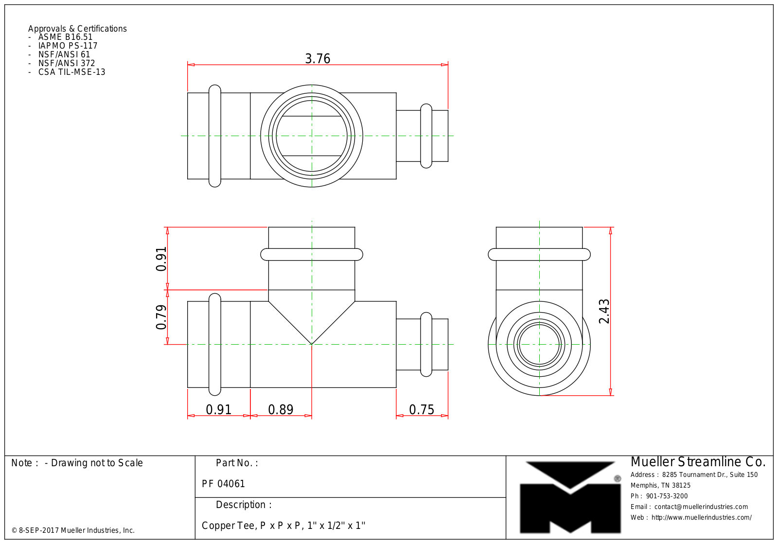 Mueller Streamline PF 04061 Cad Drawing - ManualMachine.com