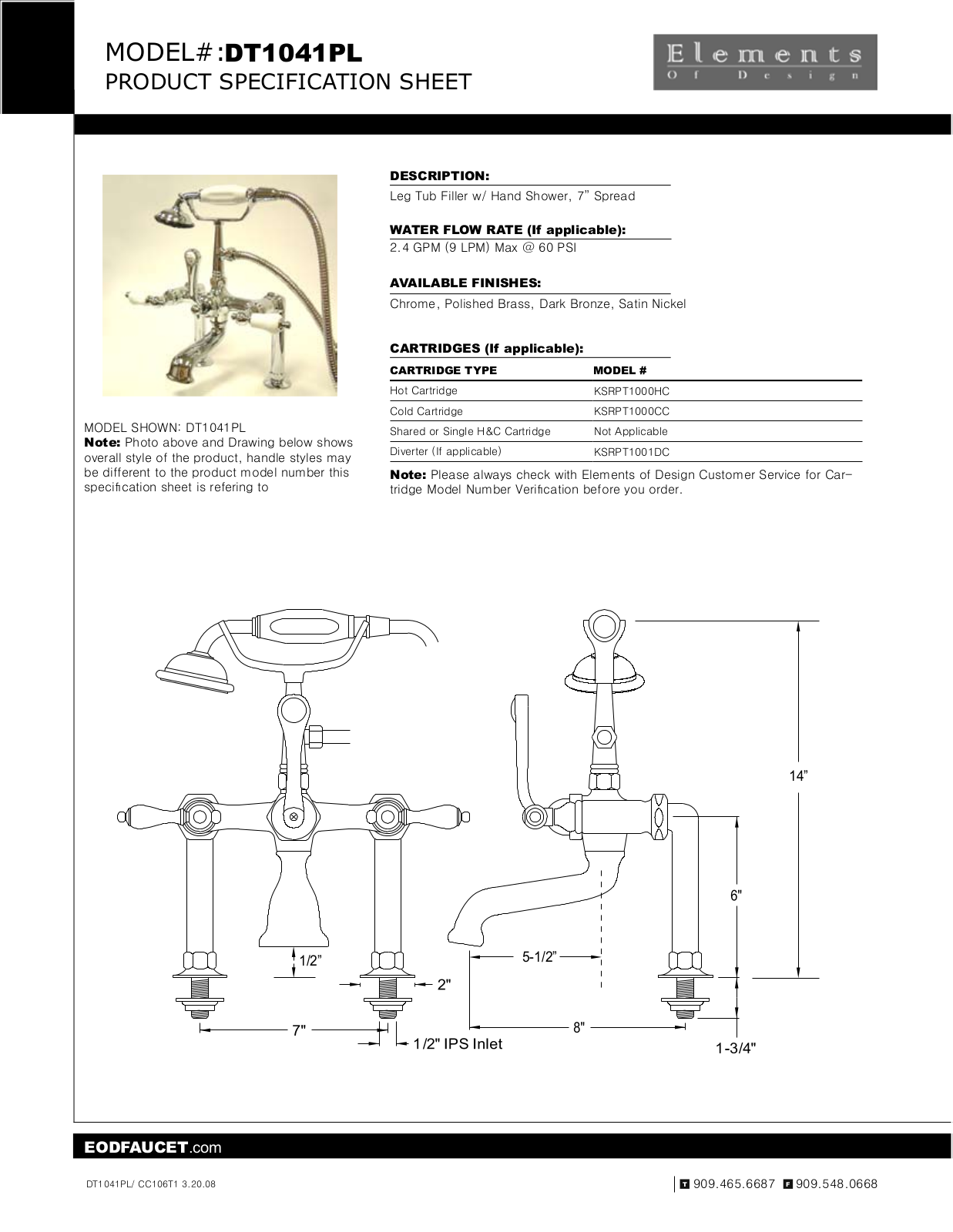 Elements of Design EDE2861 Specifications - ManualMachine.com
