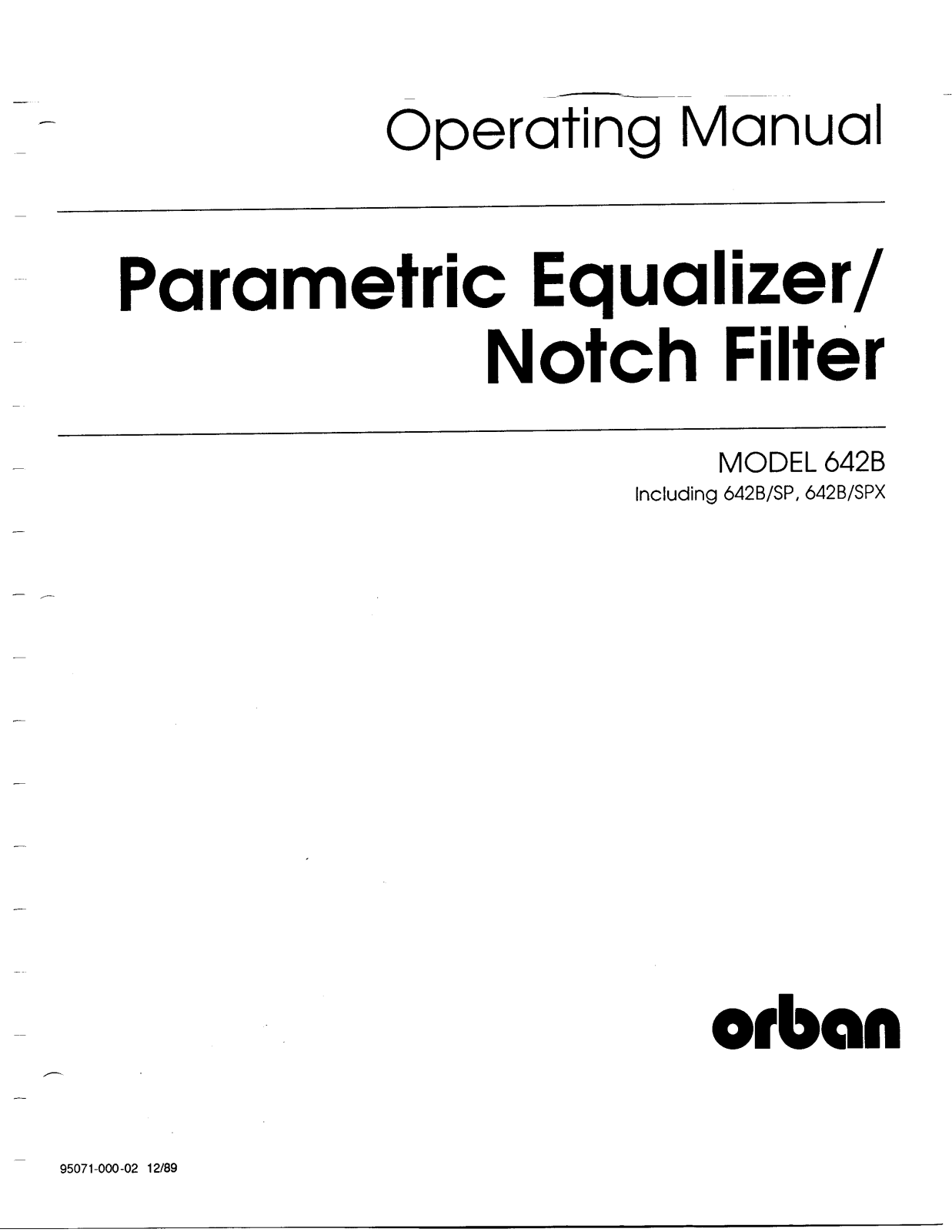 Orban 642B User Manual