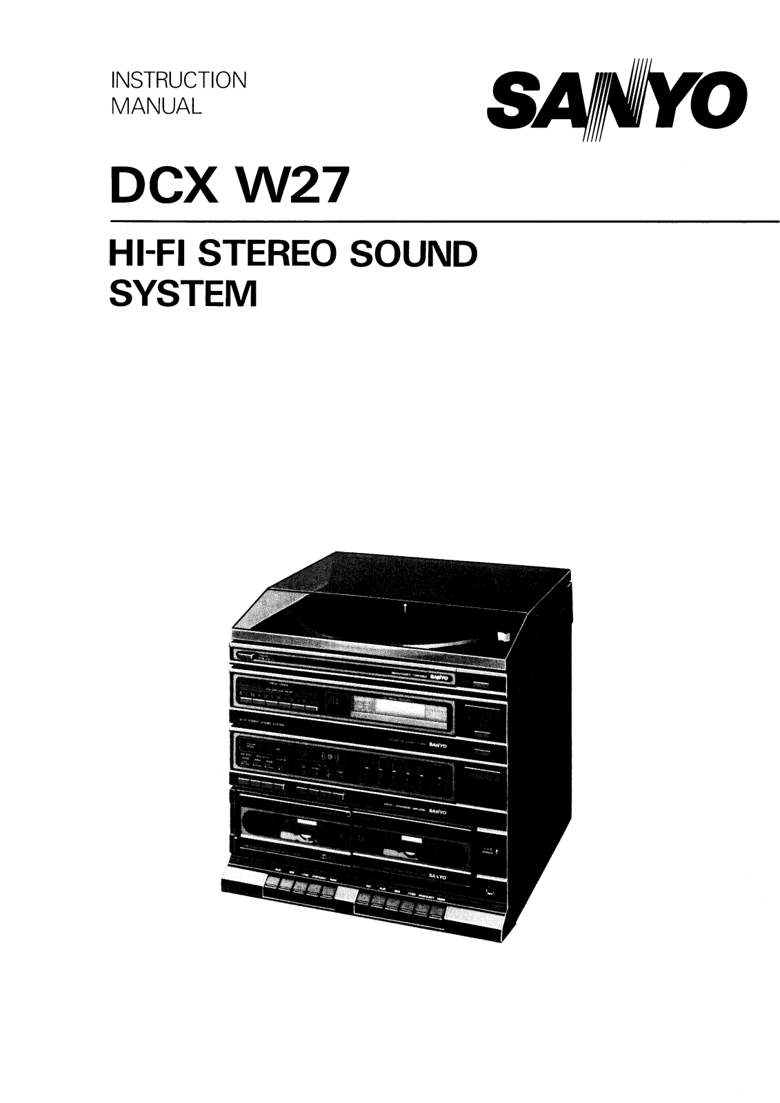 Sanyo DCX W27 Instruction Manual