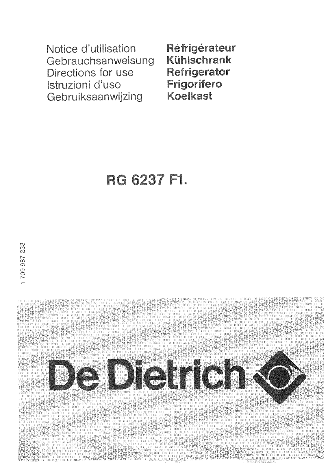 De dietrich RG6237F1 User Manual