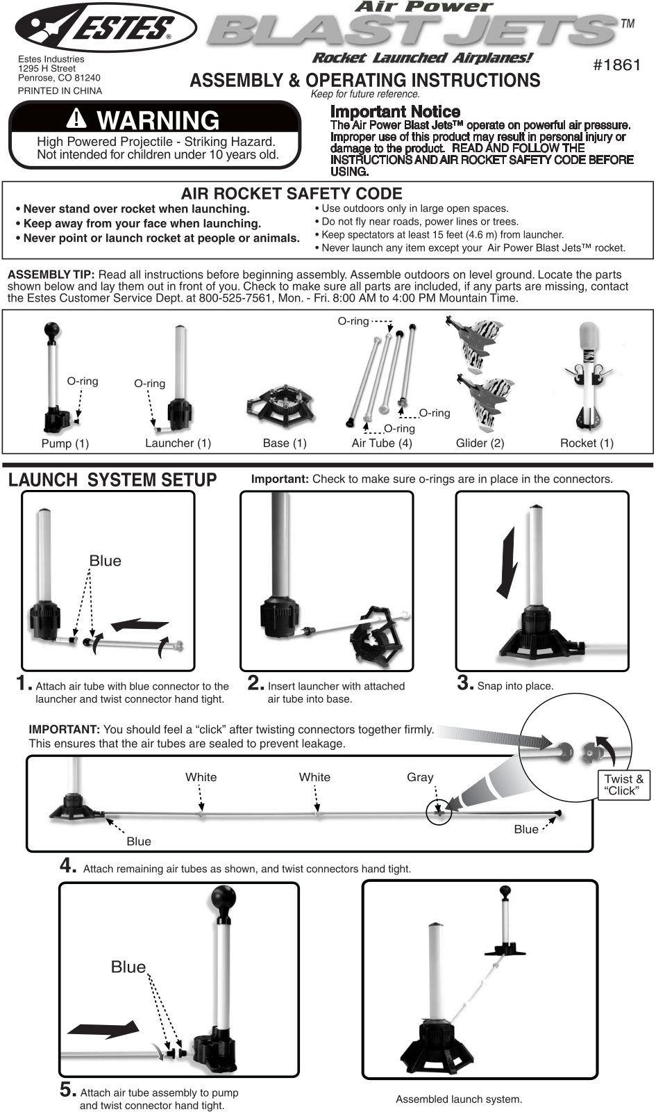 ESTES Blast Jet User Manual