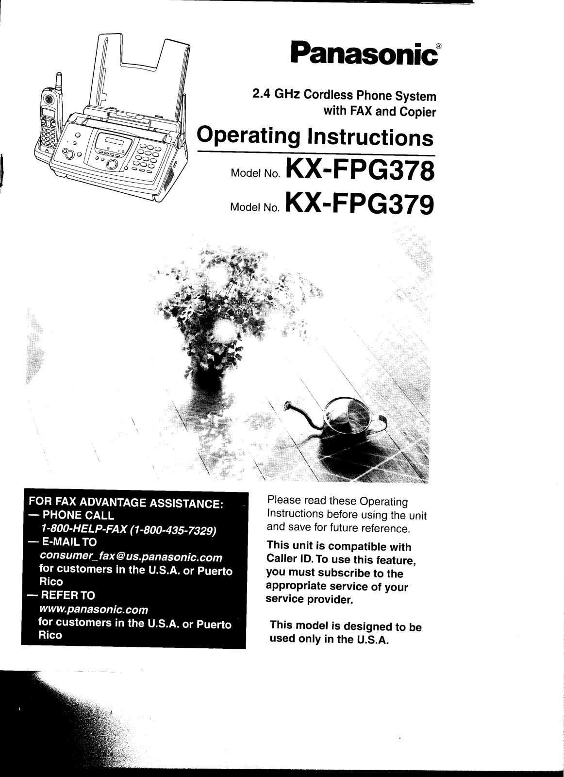 Panasonic KX-FPG379, KX-FPG378 Operating Instructions