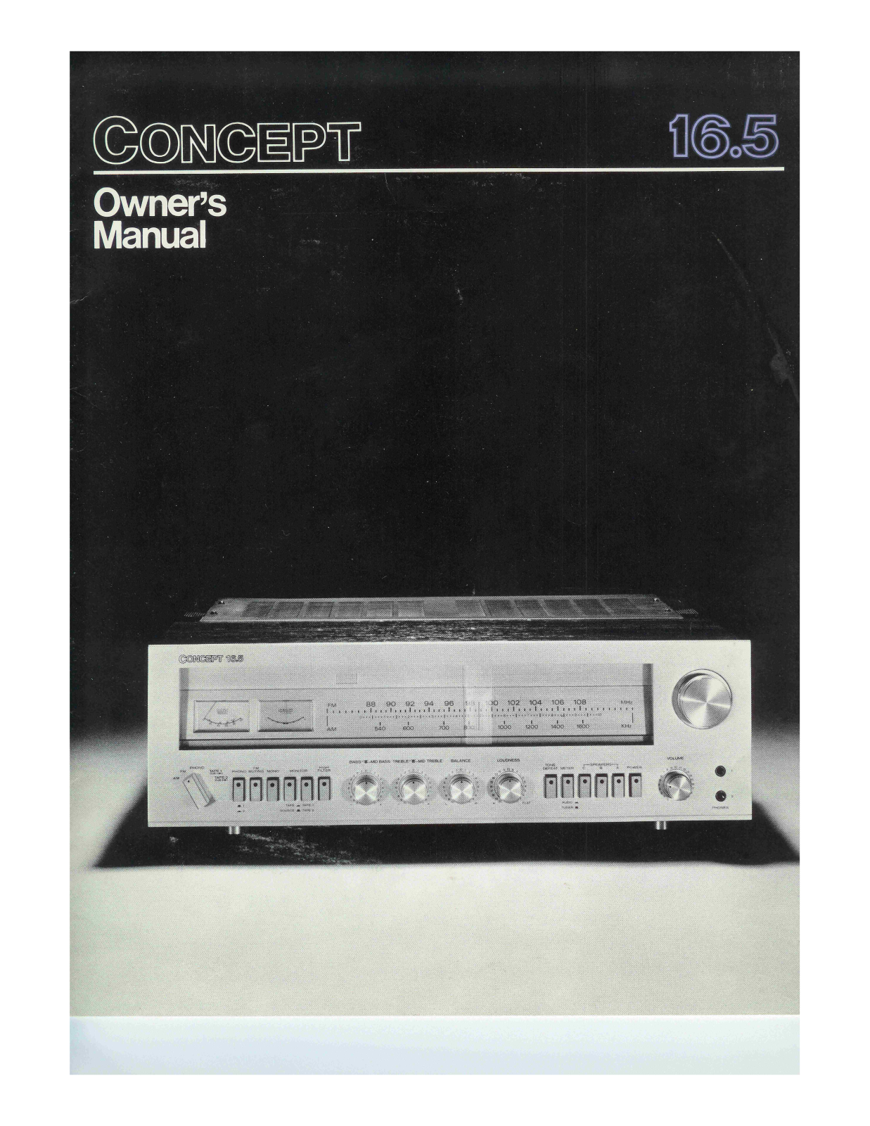 Concertone 16.5 Owners manual