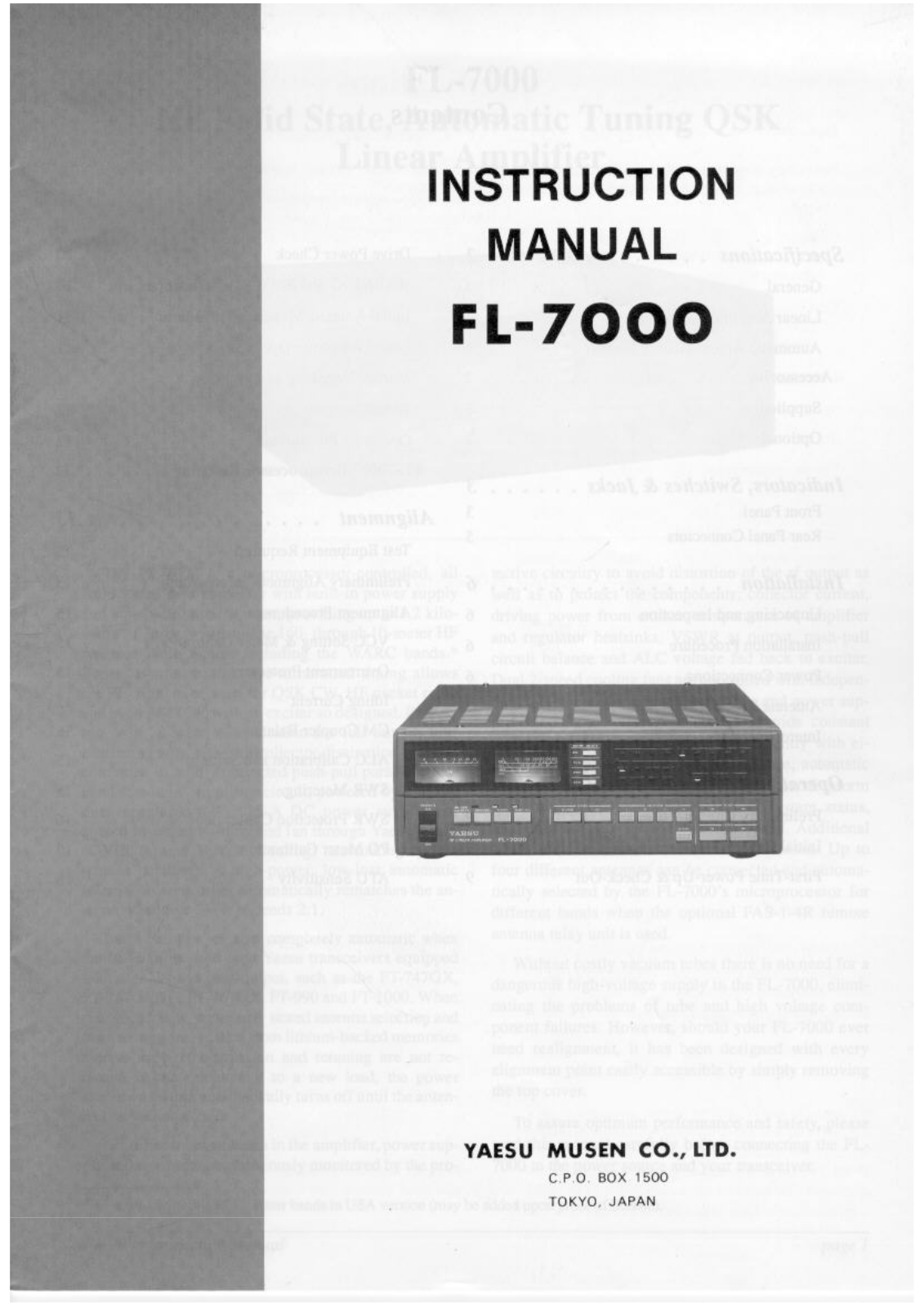 Yaesu FL-7000 Service manual