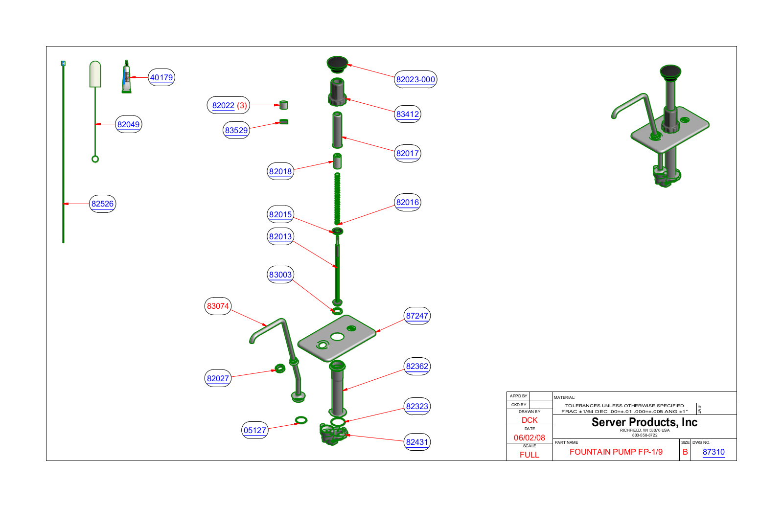 Server 87310 Parts Manual