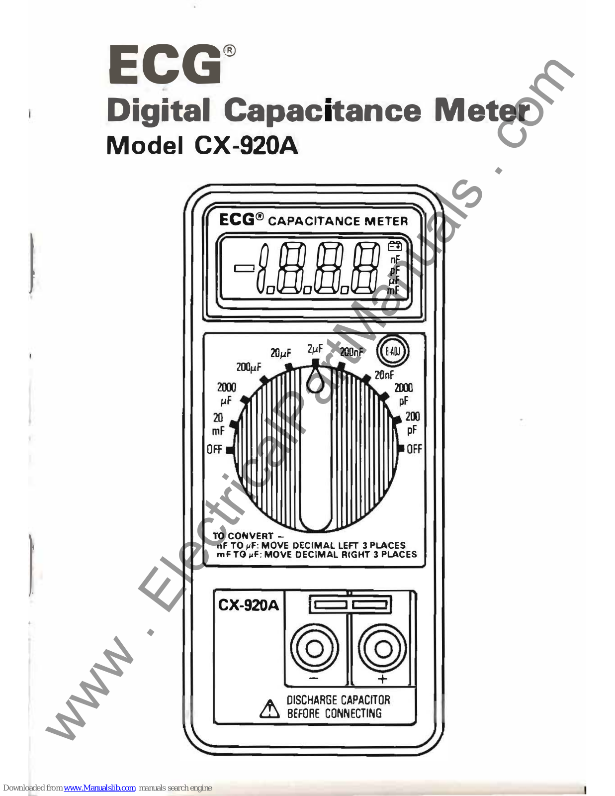 ECG CX-920A User Manual