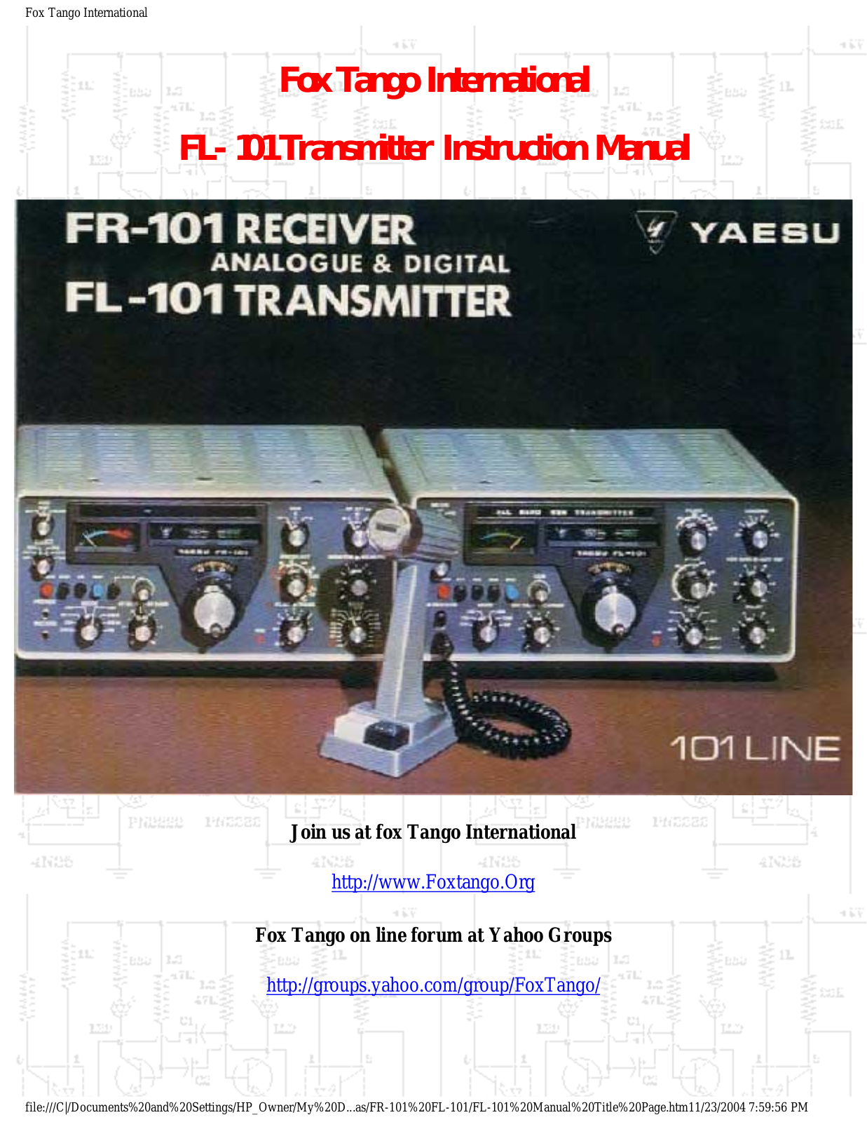 Yaesu fl 101 schematic