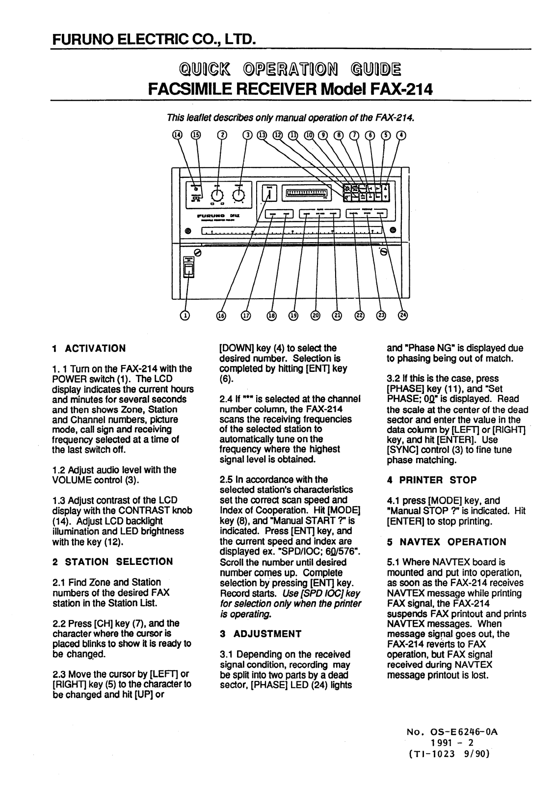 Furuno fax214 User Manual