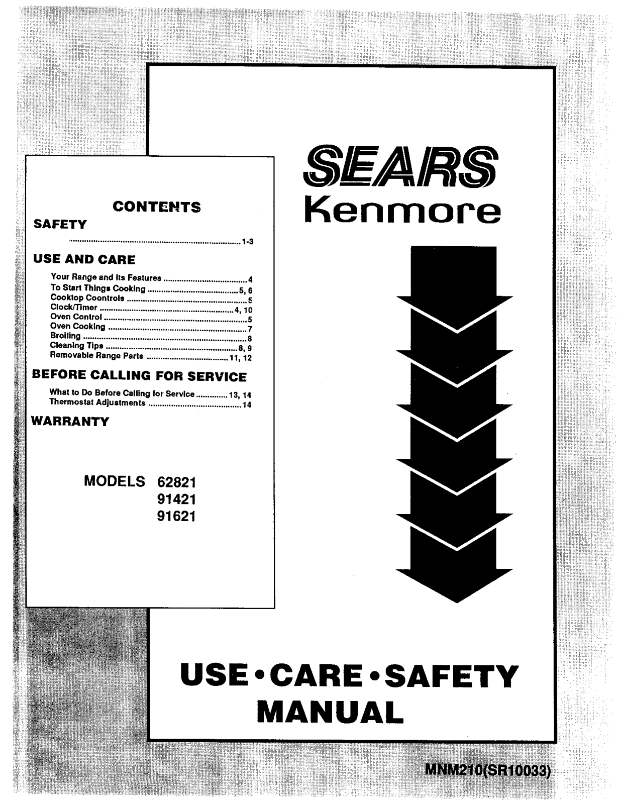 Kenmore 9116282190, 9119142190, 9119162190 Owner’s Manual