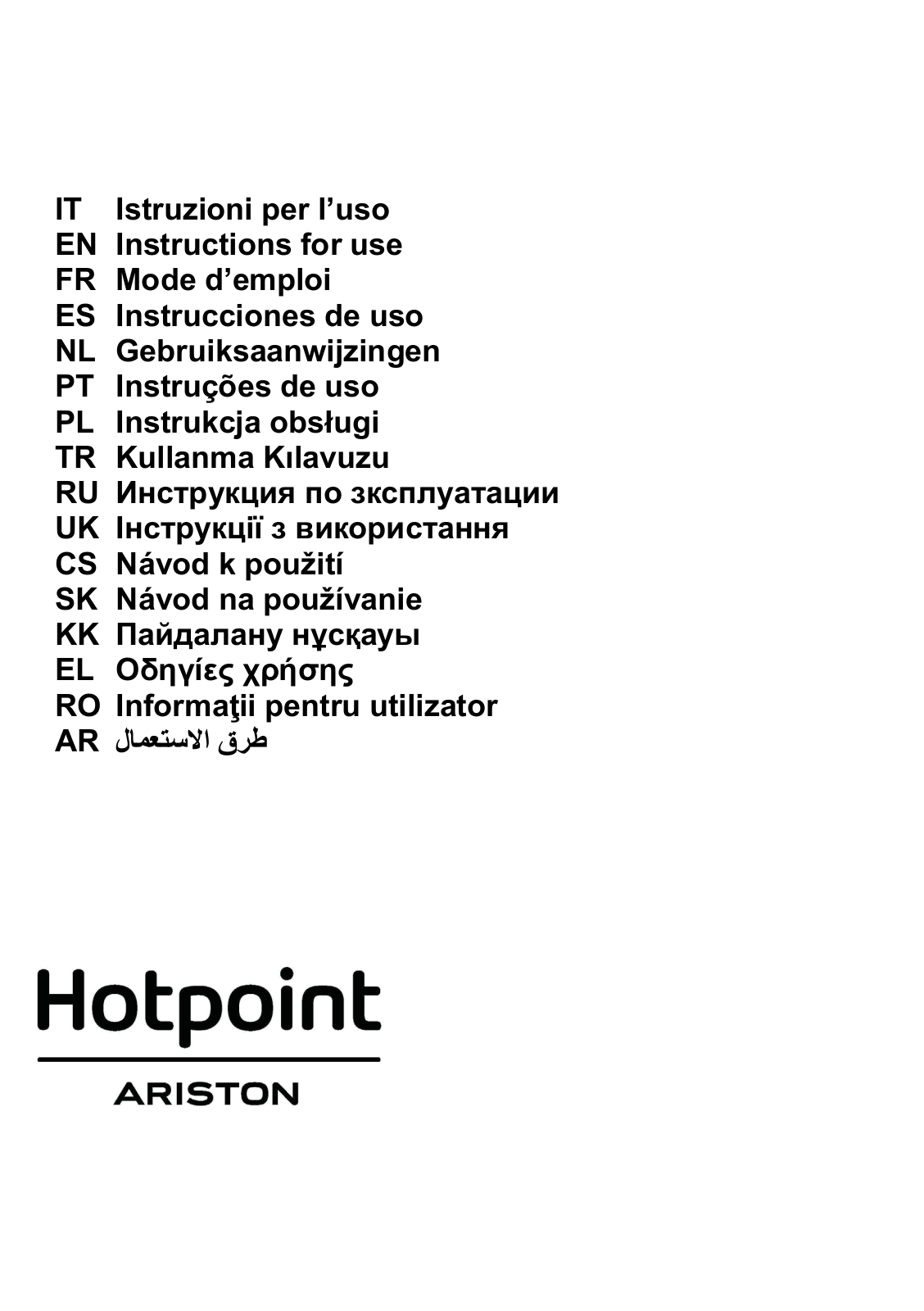 HOTPOINT/ARISTON HHPC 6.4F LM K User Manual