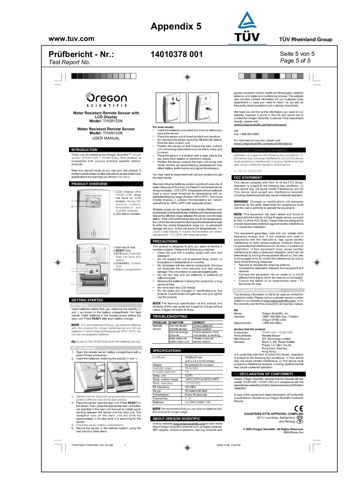 IDT Technology THX122NR 01 User Manual