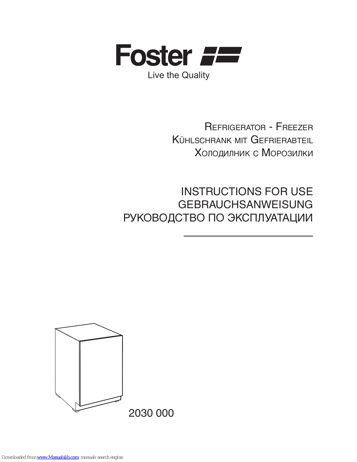 Foster 2030 000 Instructions For Use Manual