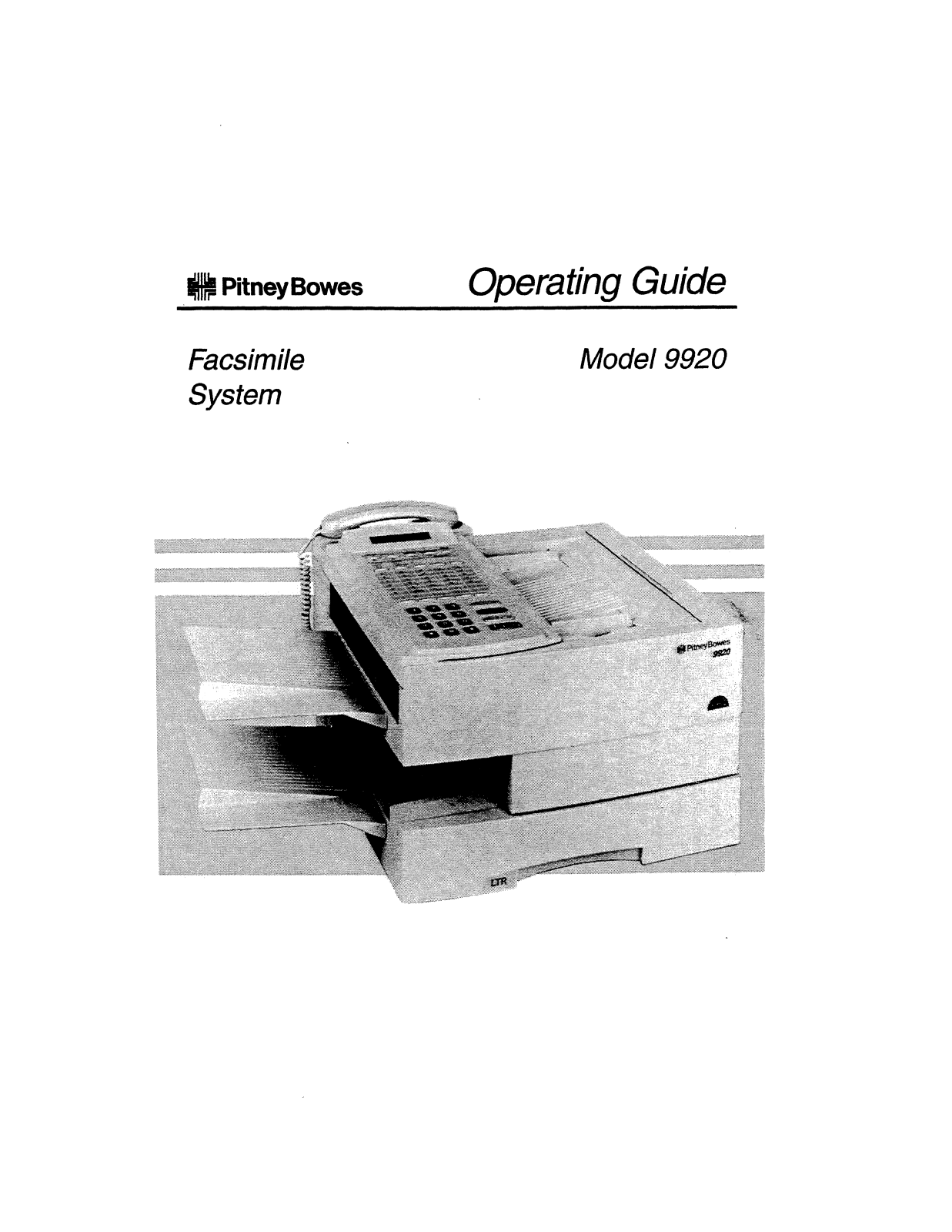 Pitney Bowes 9920 Operating Guide