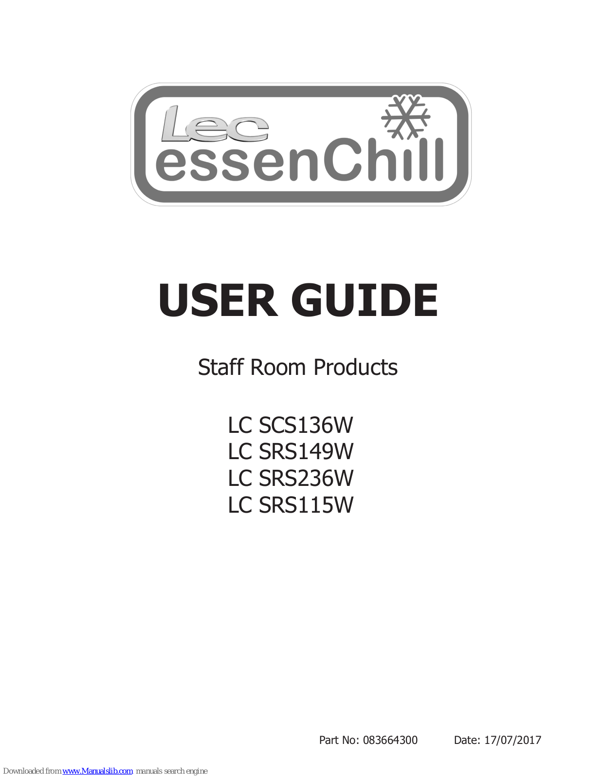 Lec essenChill LC SCS136W, LC SRS236W, LC SRS149W, LC SRS115W User Manual