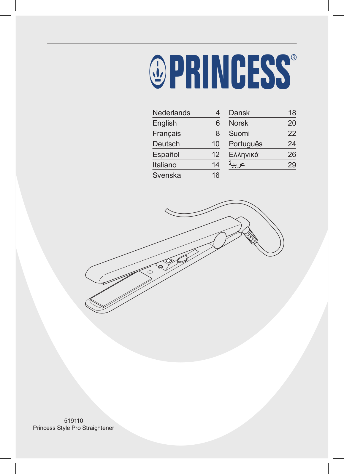 Princess 519110 Style Pro User Manual