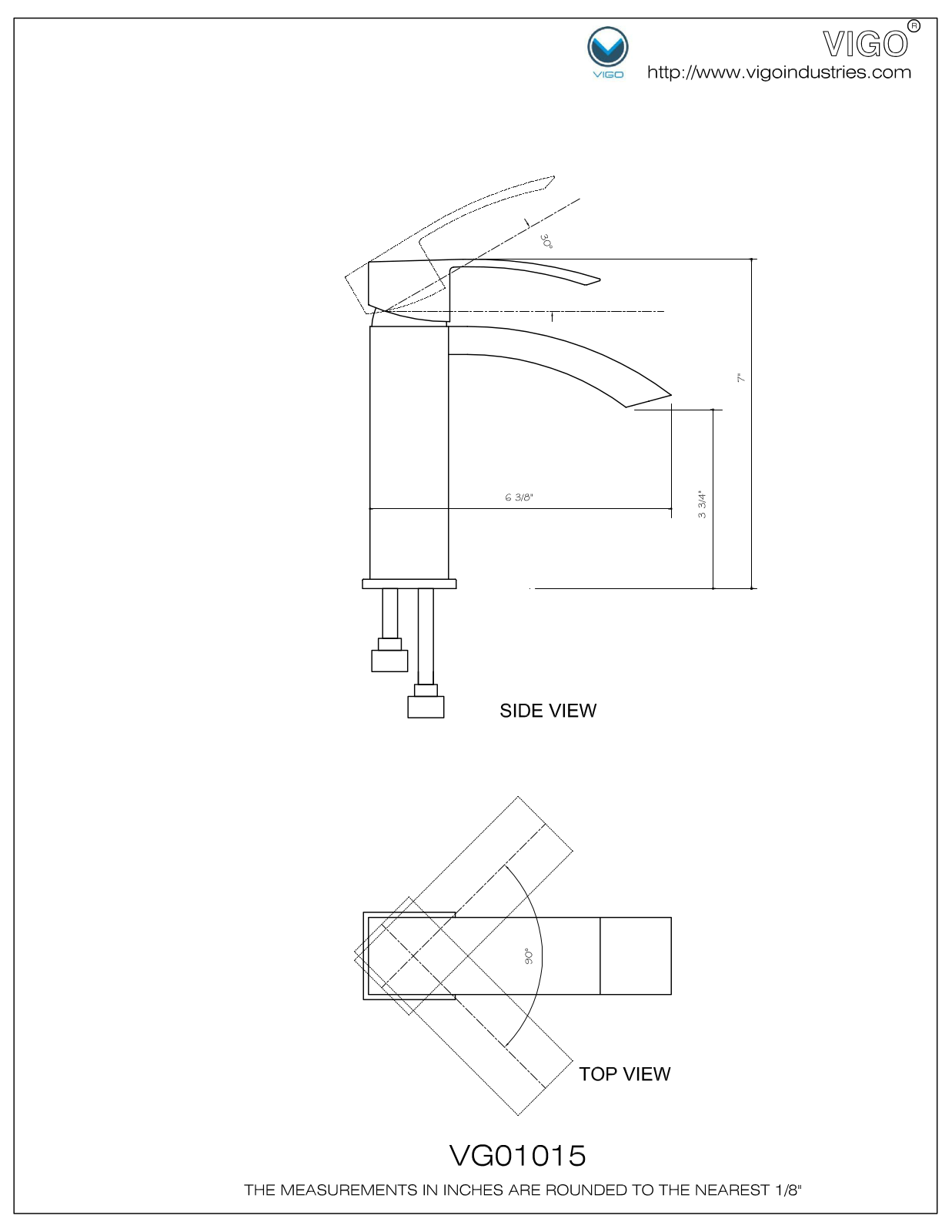 Vigo VG01015CH Installation Manual