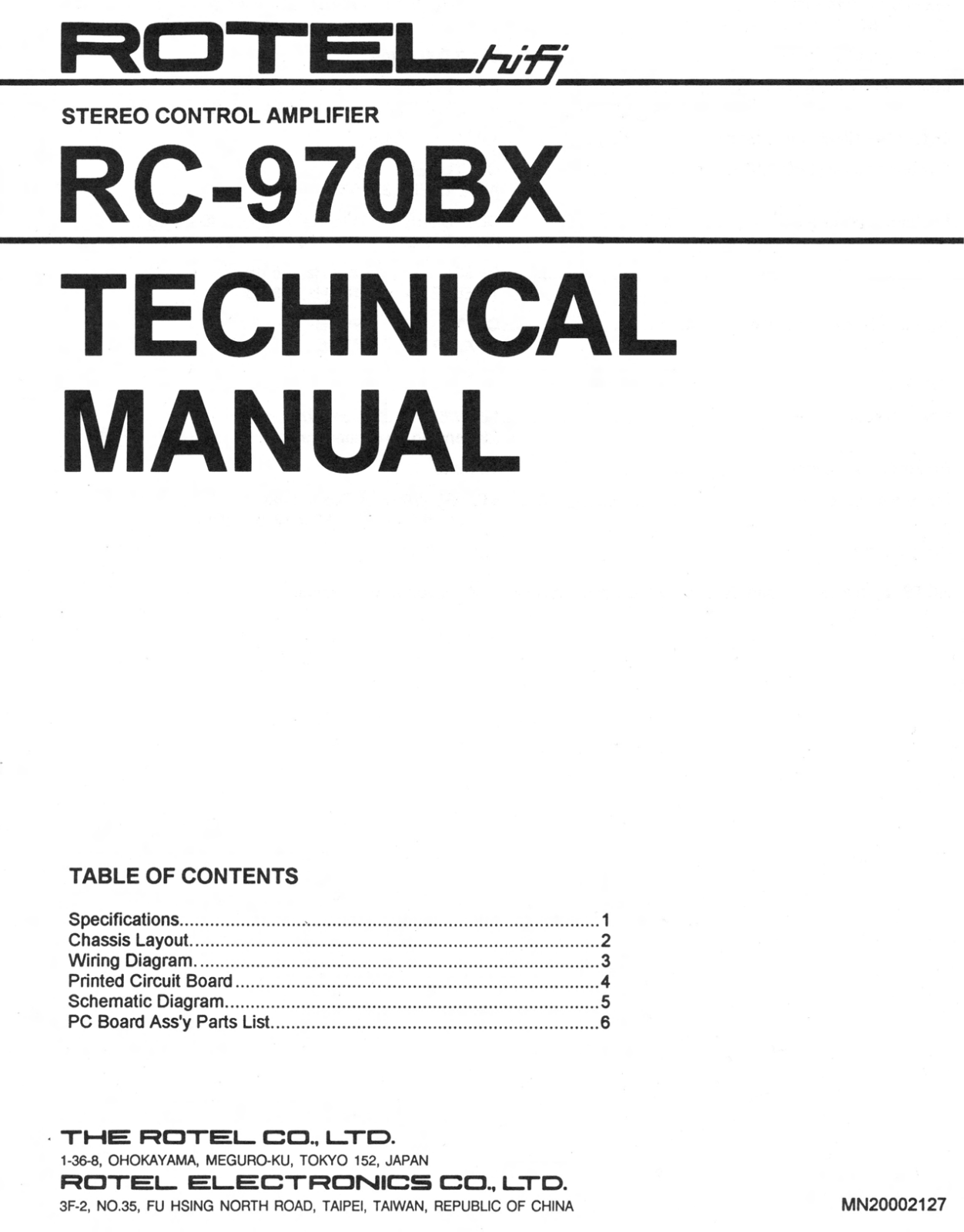 Rotel RC-970-BX Service manual