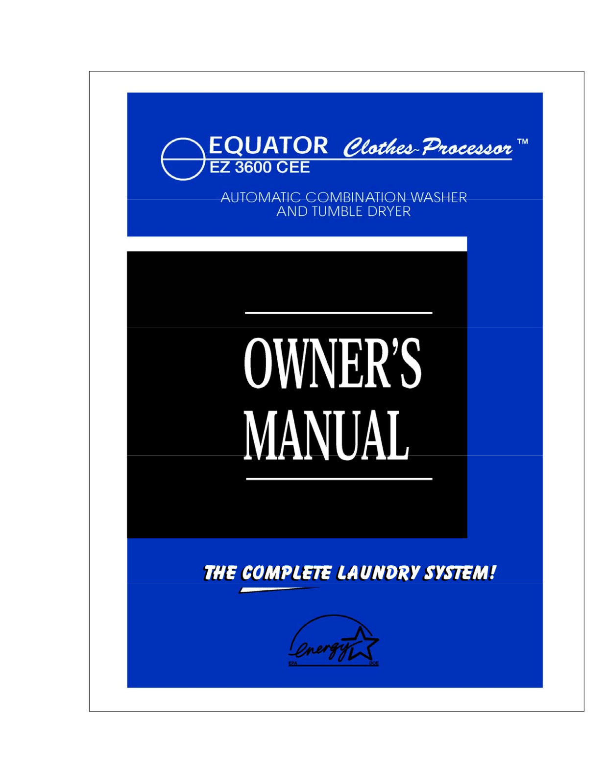 Equator EZ 3600 CEE User Manual