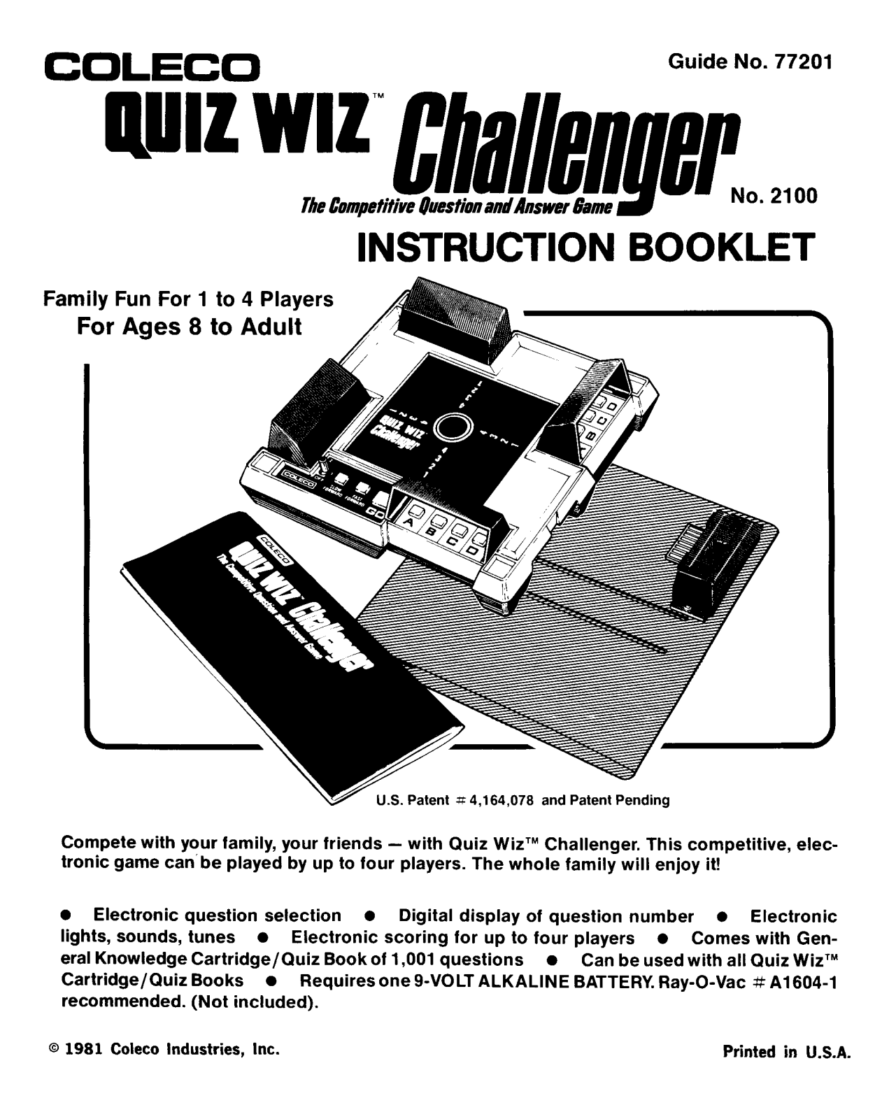 Coleco Quiz Wiz Challenger User Guide