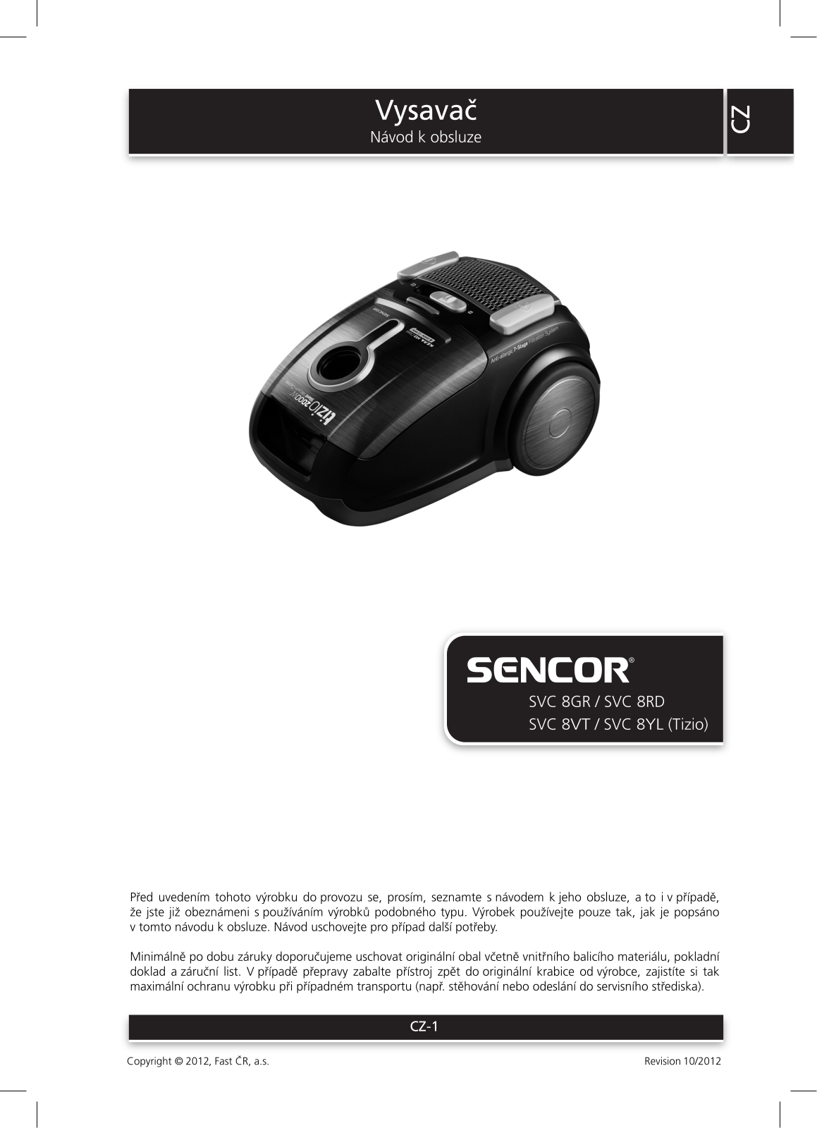 Sencor SVC 8YL, SVC 8VT User Manual