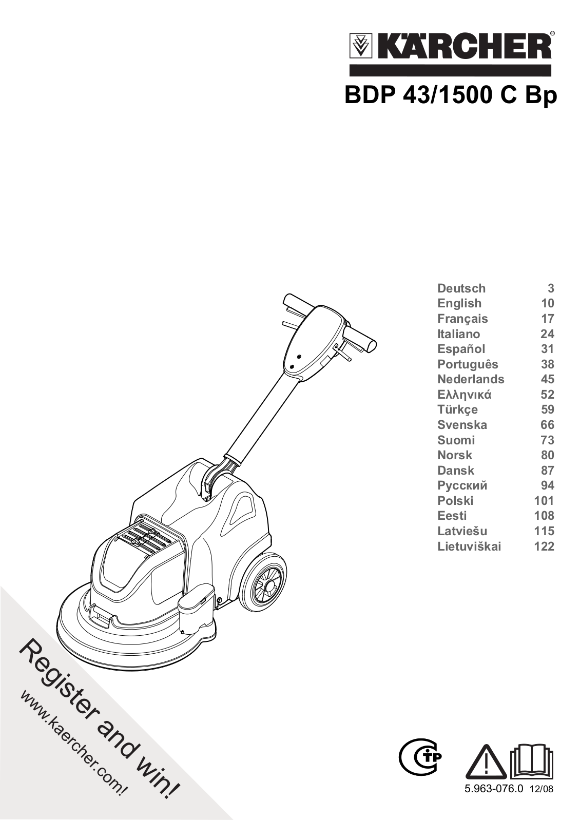 Karcher BDP 43/1500 C Bp User Manual