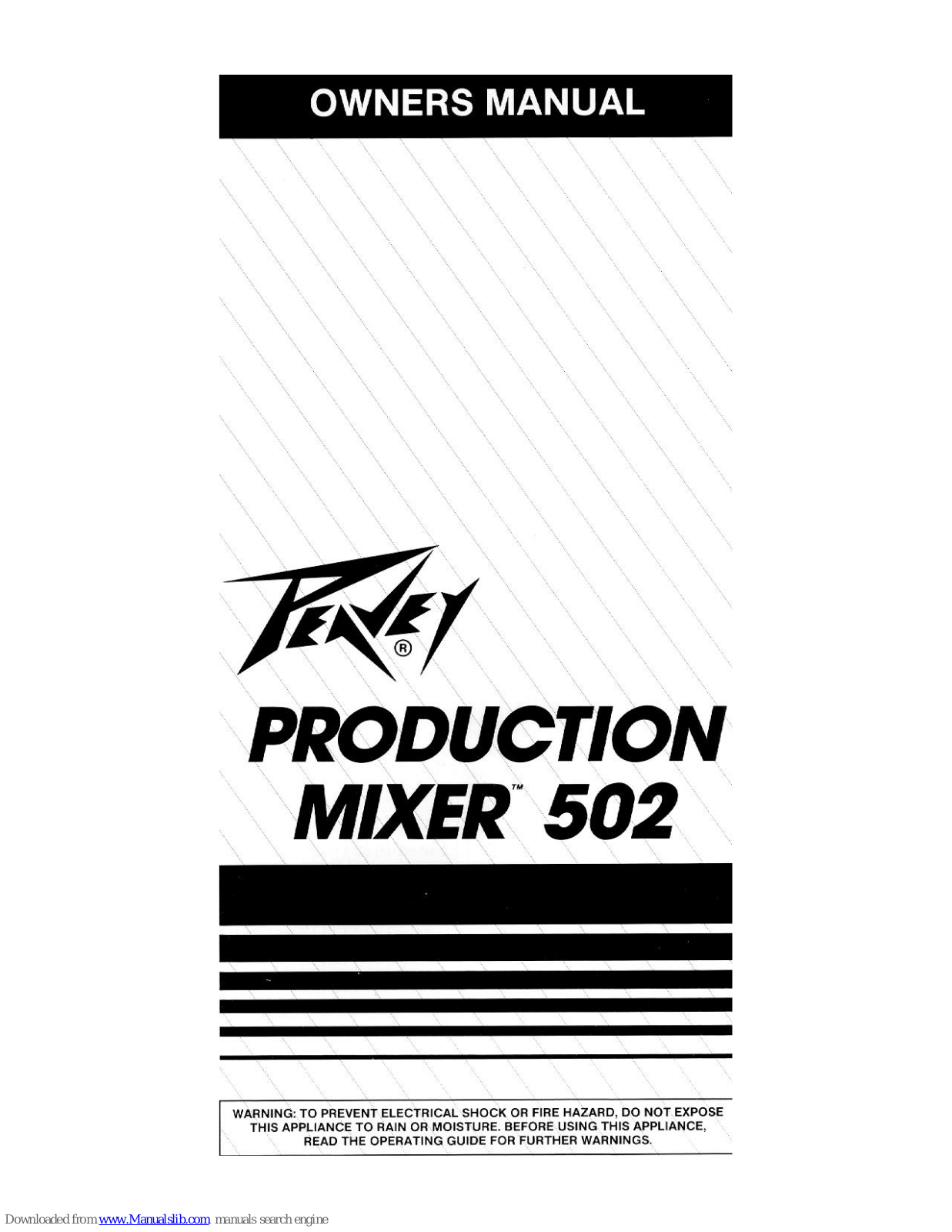 Peavey Production Mixer 502 Owner's Manual