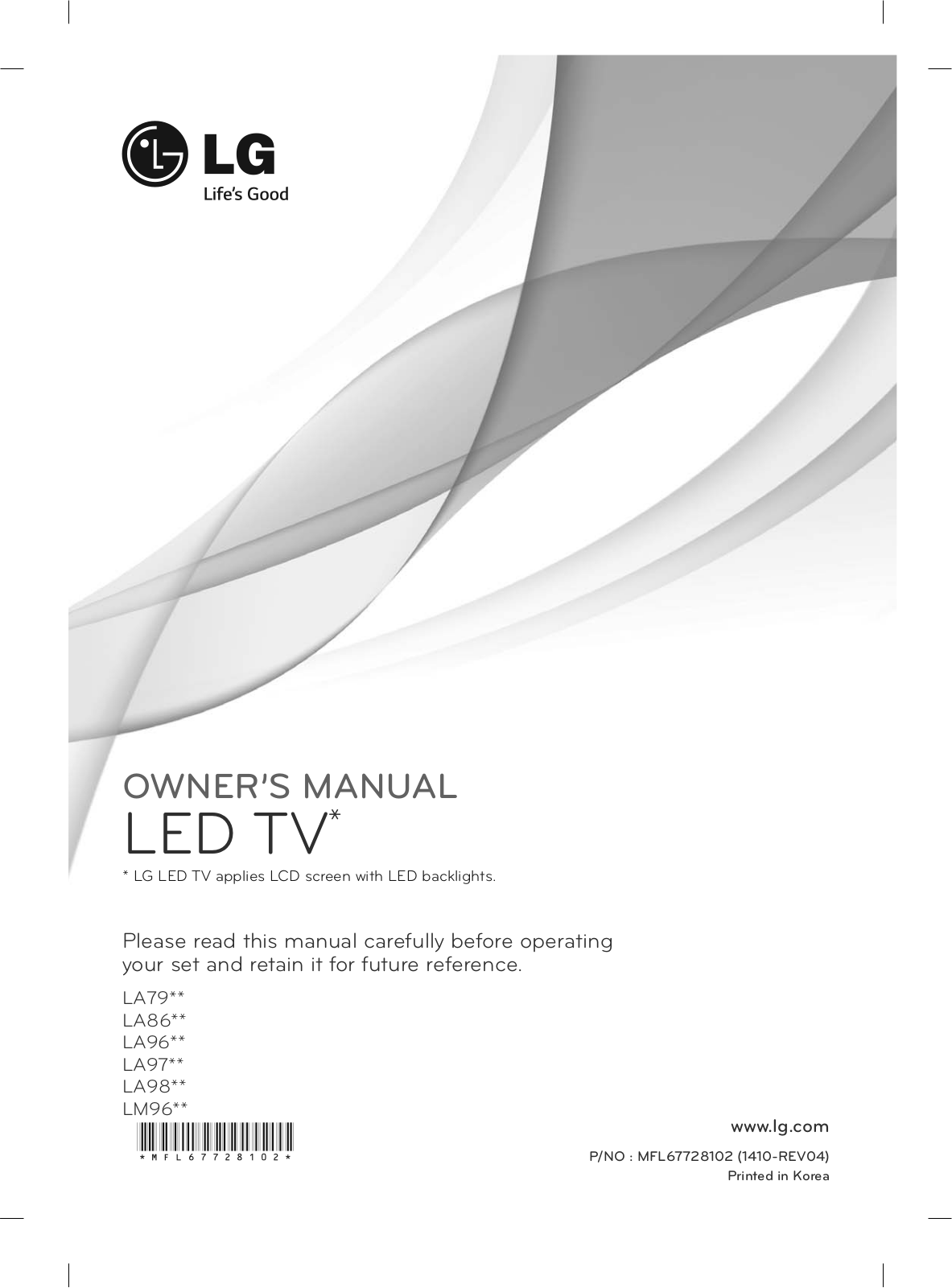 LG 60LA860V User guide