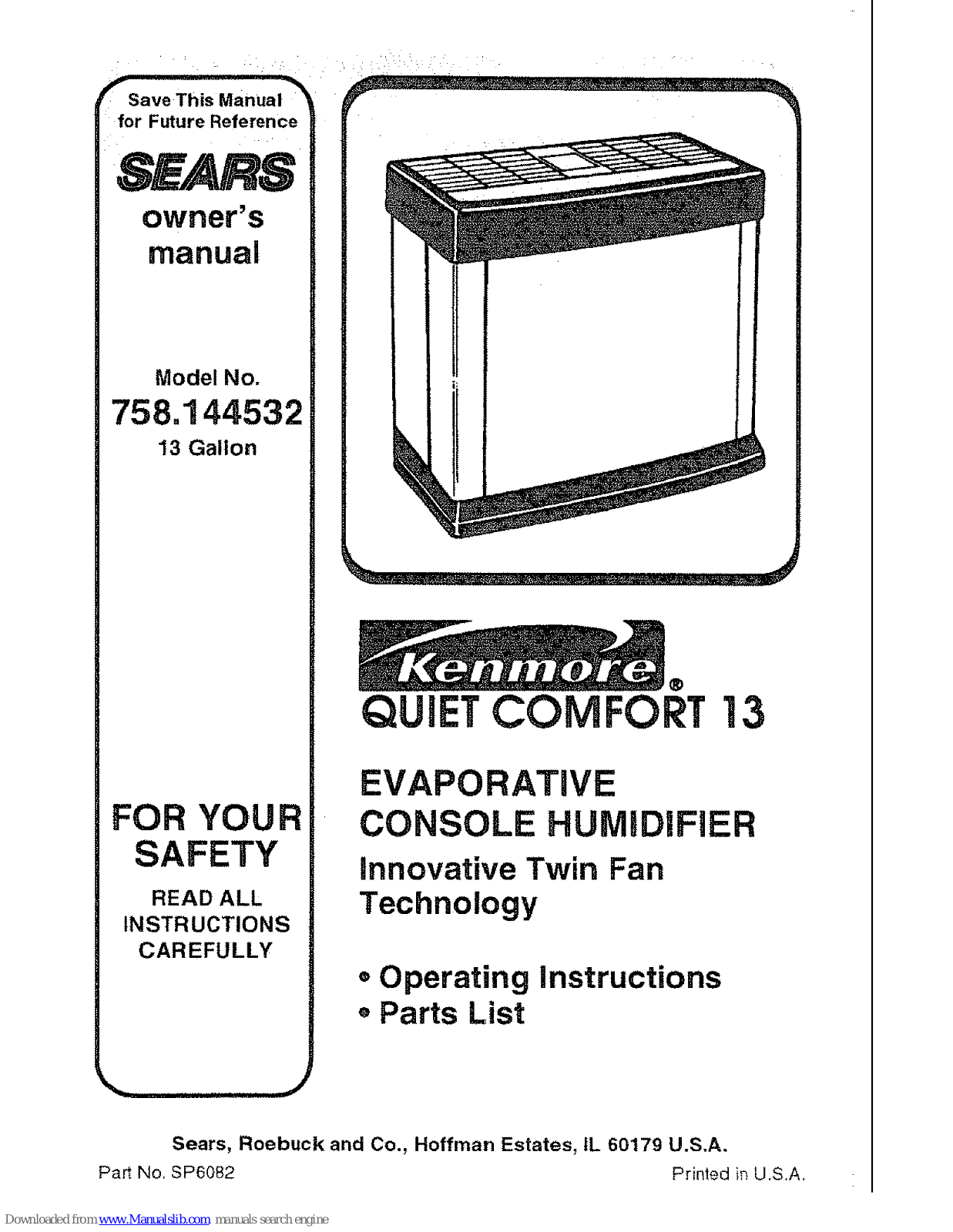 Kenmore Quiet Comfort 13 Owner's Manual - ManualMachine.com