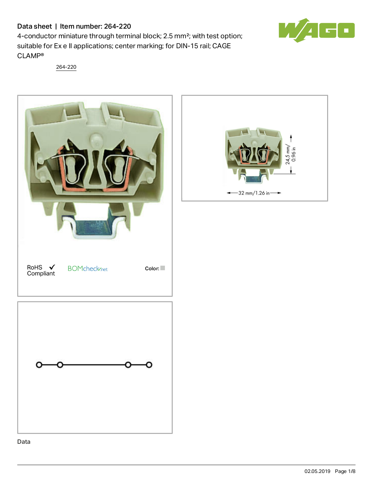 Wago 264-220 Data Sheet