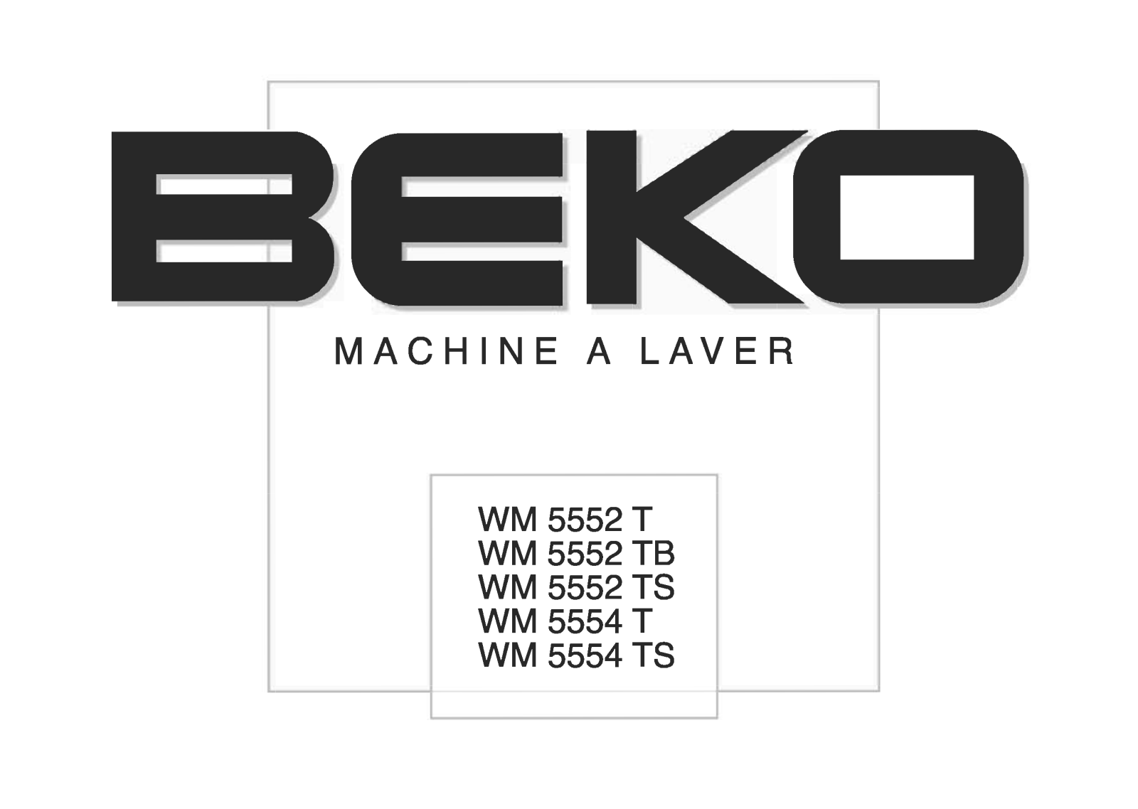 BEKO WM5552 User Manual