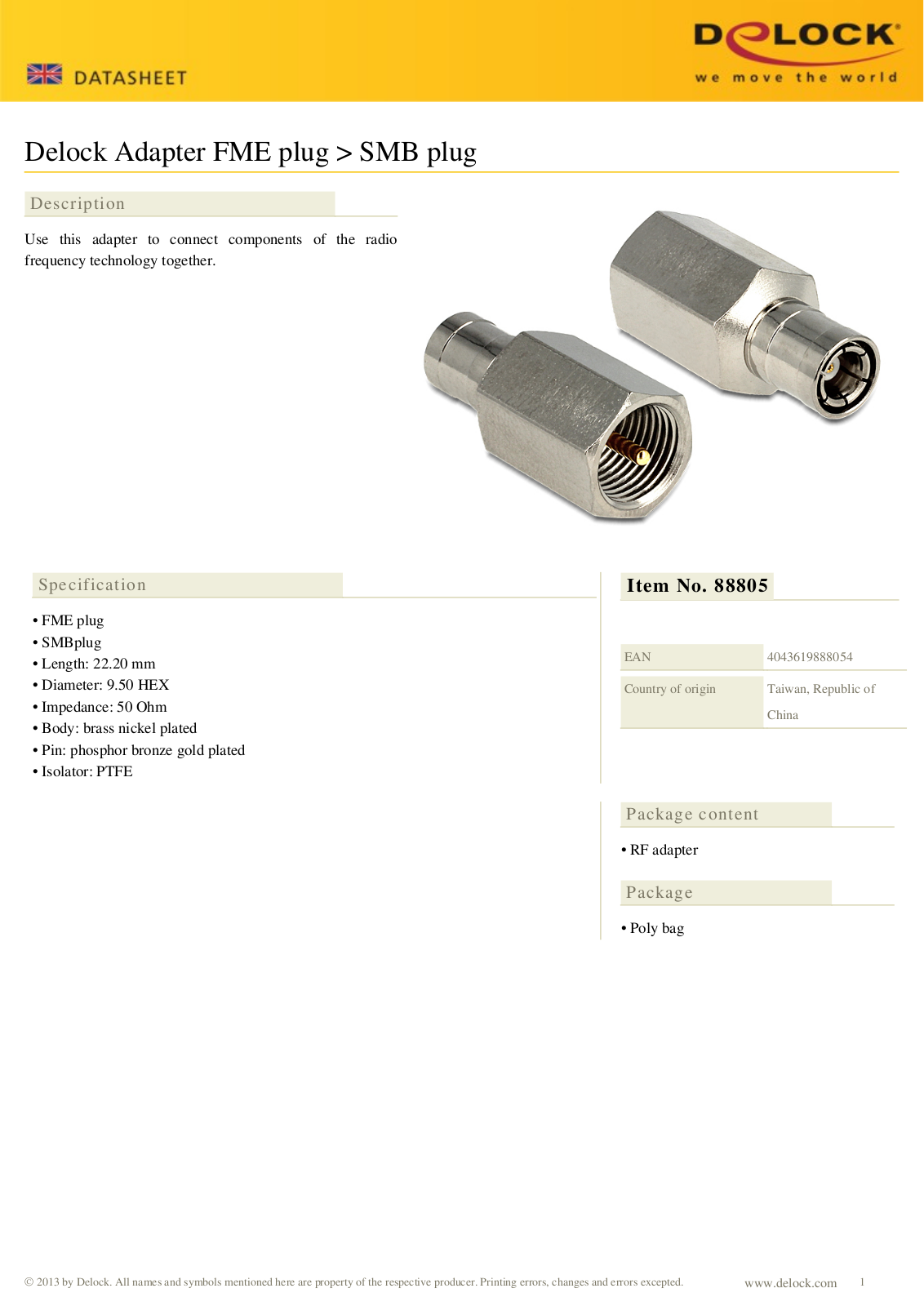 DeLOCK 88805 User Manual