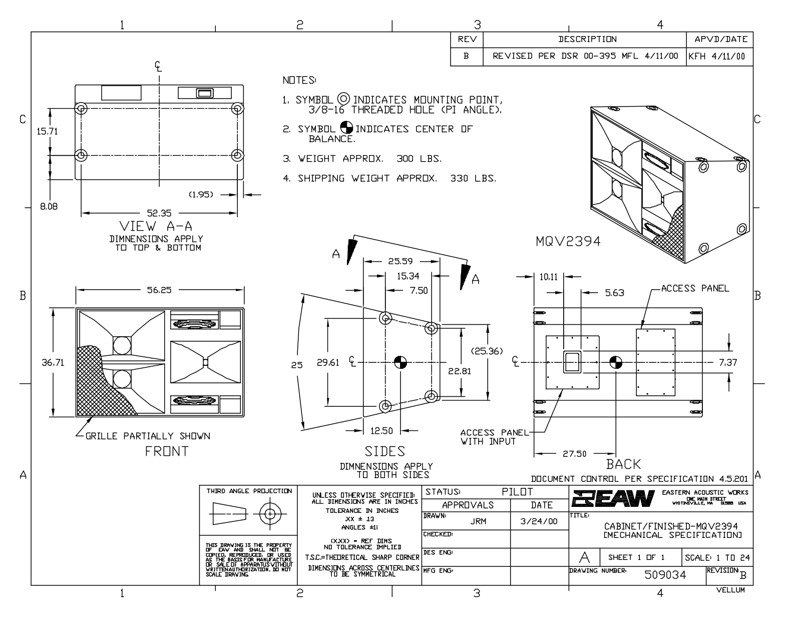 EAW MQV2394 User Manual