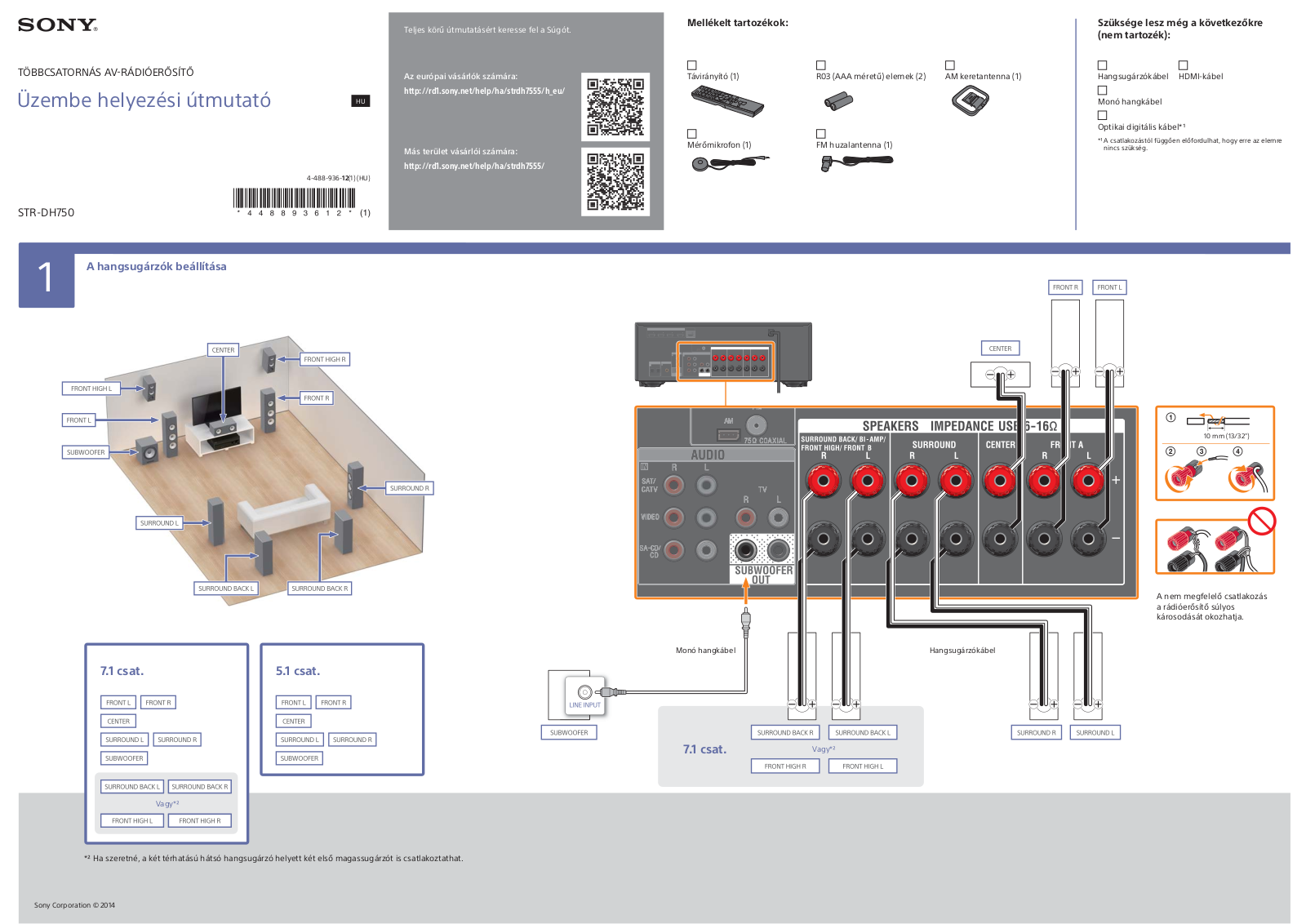 Sony STR-DH750 Getting Started Guide