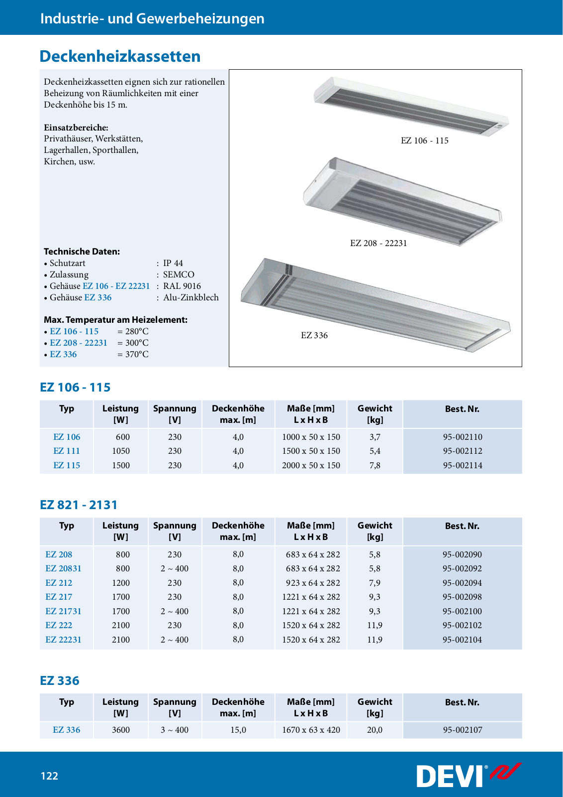 Danfoss EZ 106, EZ 111, EZ 115 Data sheet