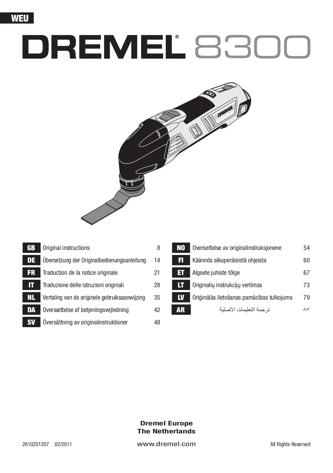 Dremel 8300 User manual