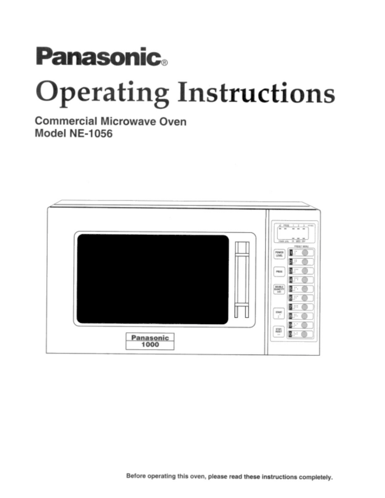 Panasonic NE-1056 User Manual