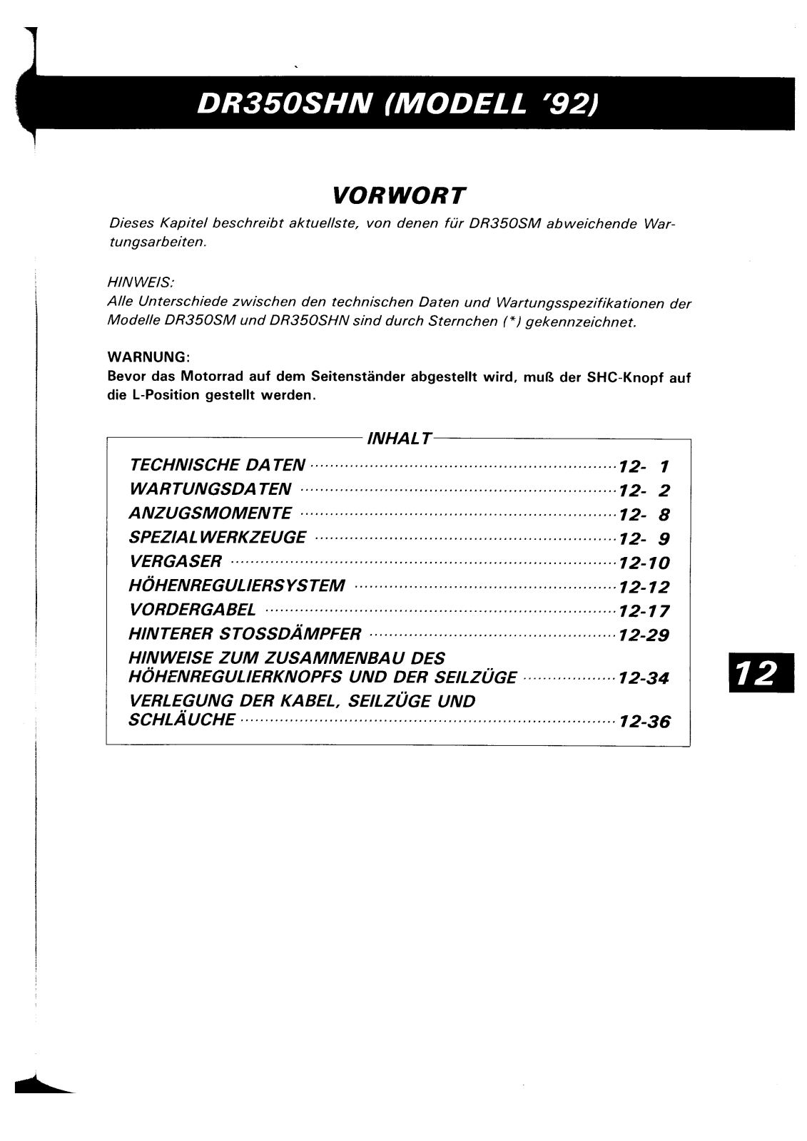 Suzuki DR350 1992 Service Manual