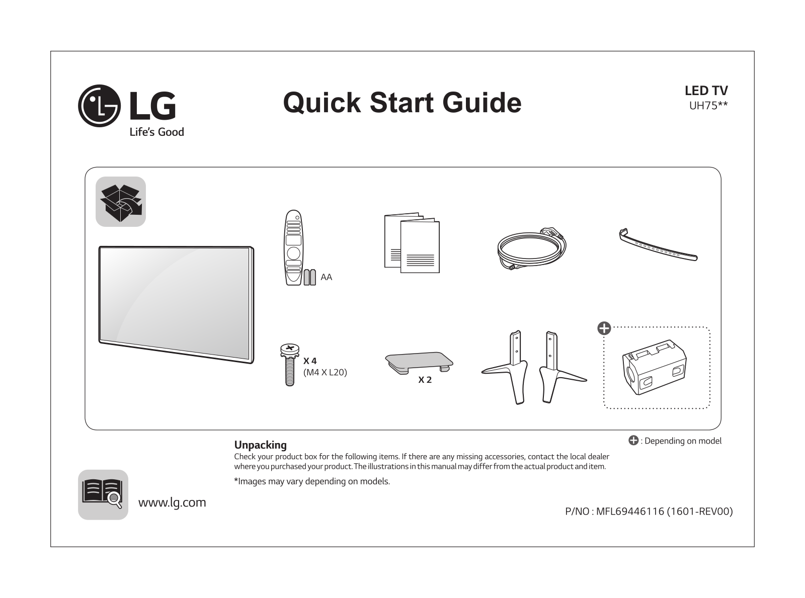 LG 43UH750T QUICK SETUP GUIDE