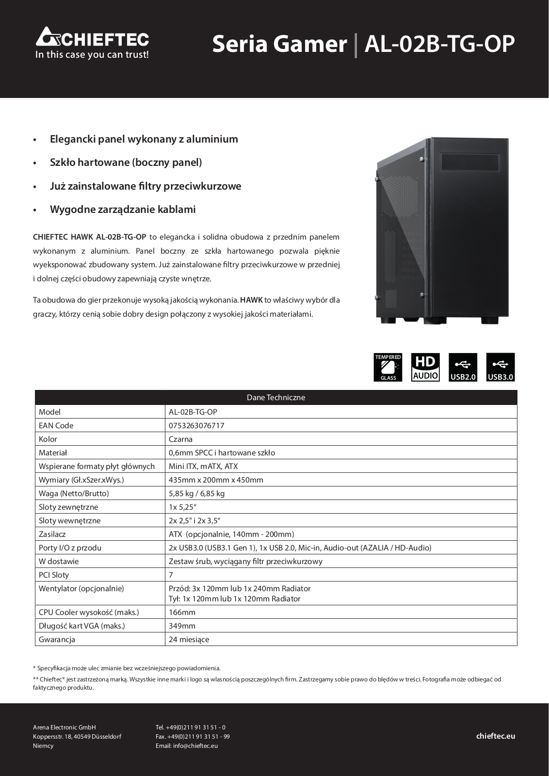 Chieftec AL-02B-TG-OP User Manual