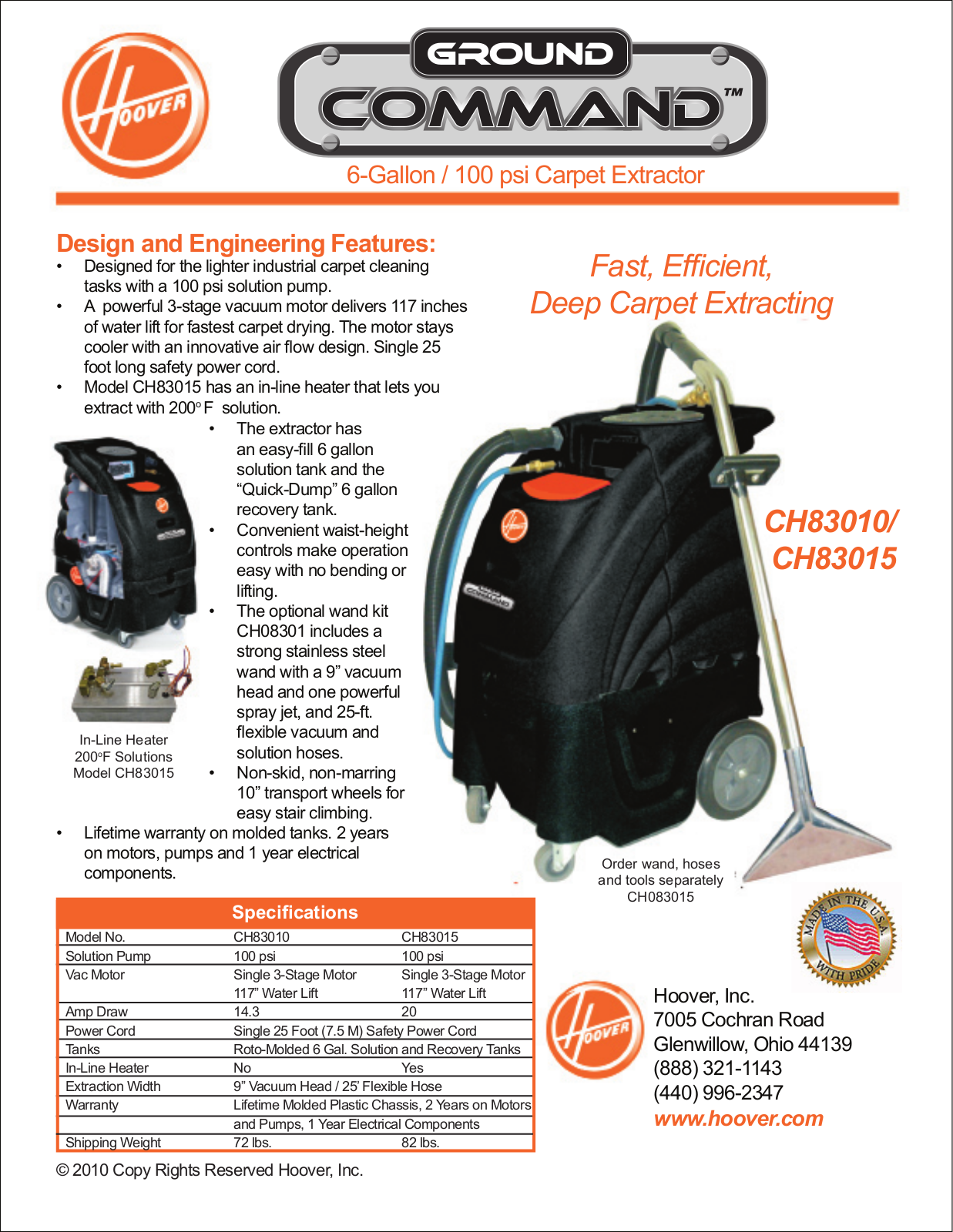 Hoover CH83015 DATASHEET