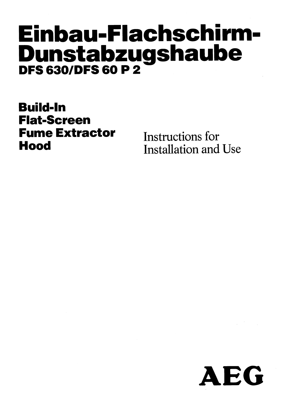 Aeg-electrolux DFS 60 P2 User Manual