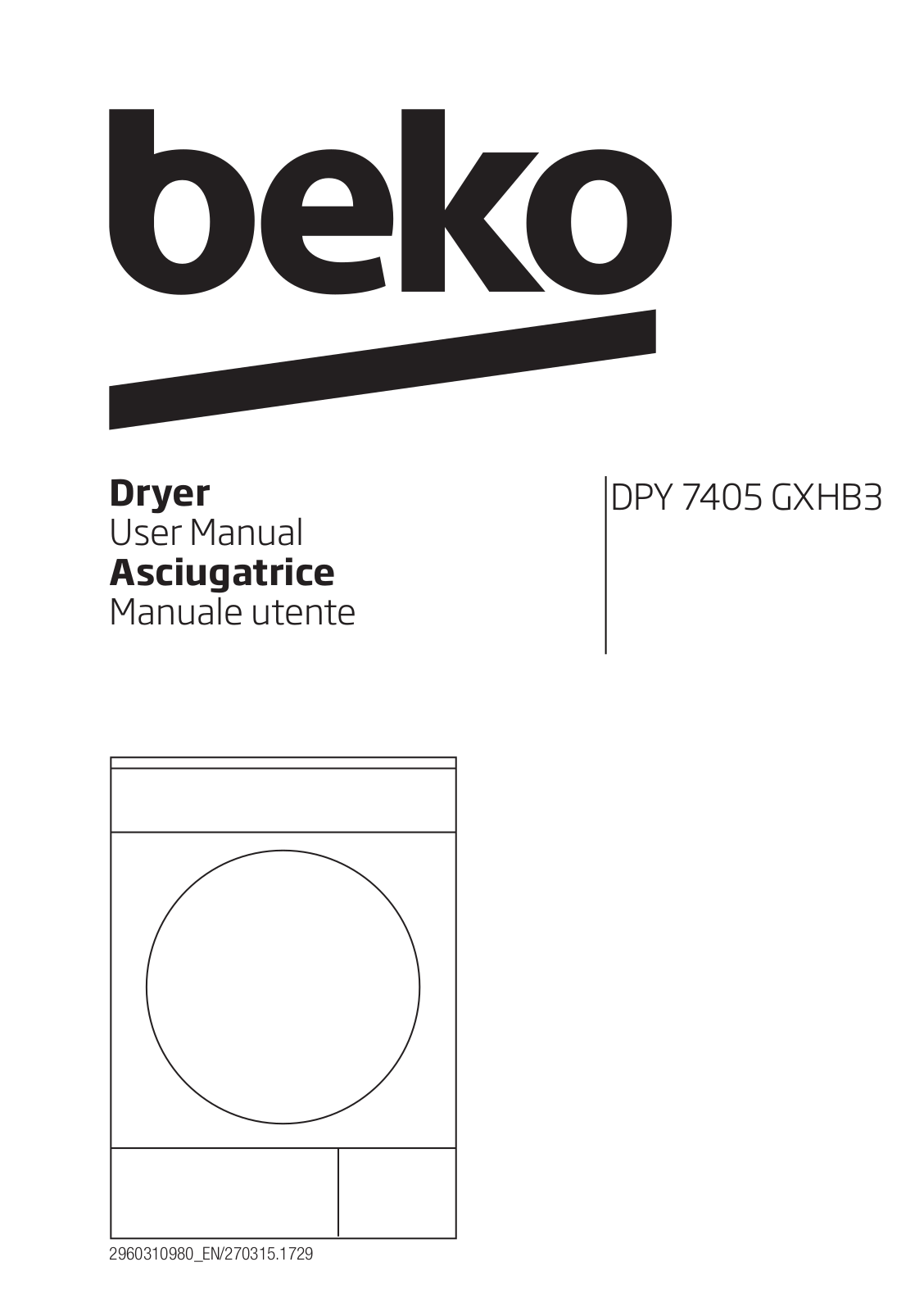 Beko DPY 7405 GXHB3 User manual