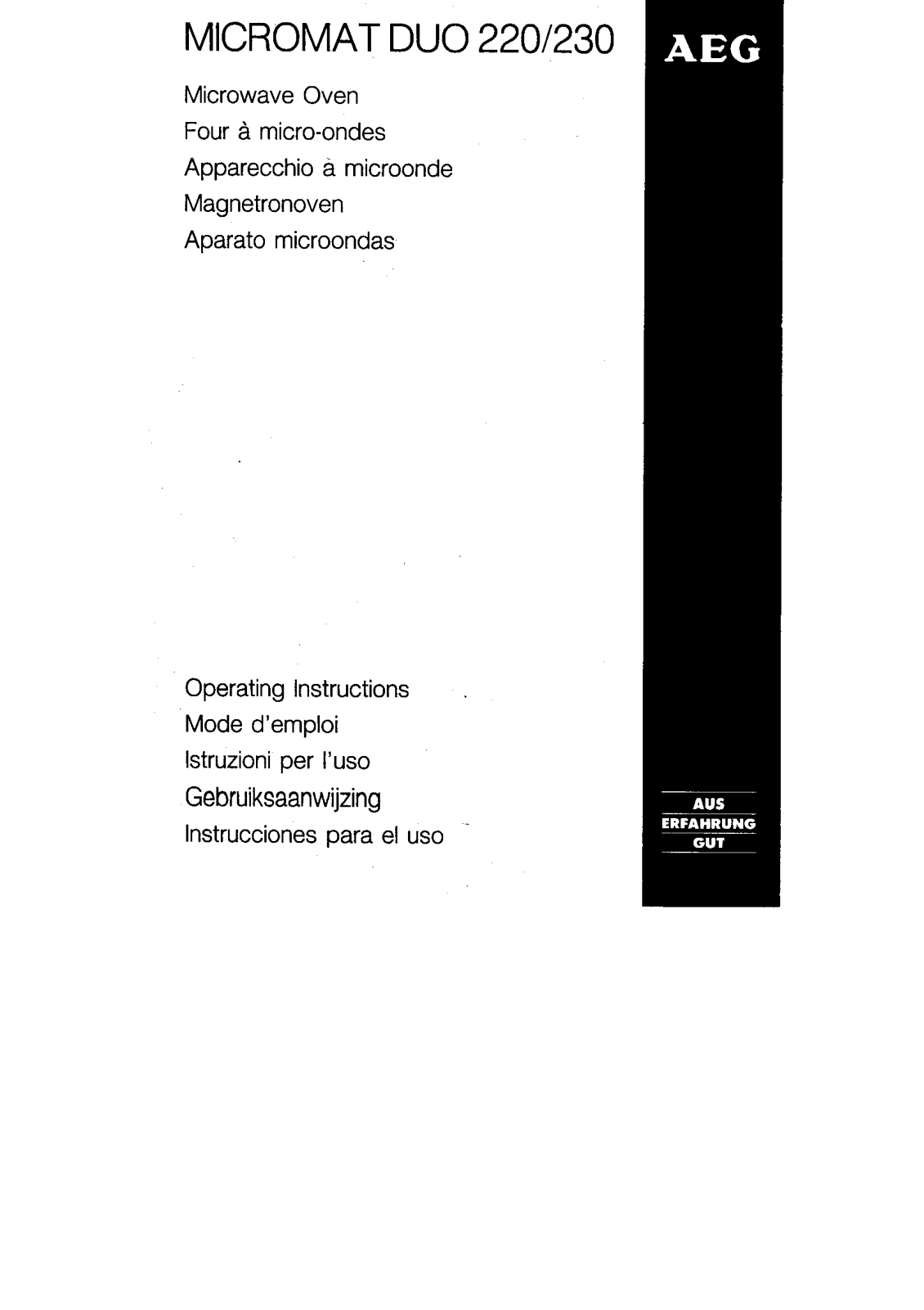 AEG-Electrolux MCDUO220-D User Manual