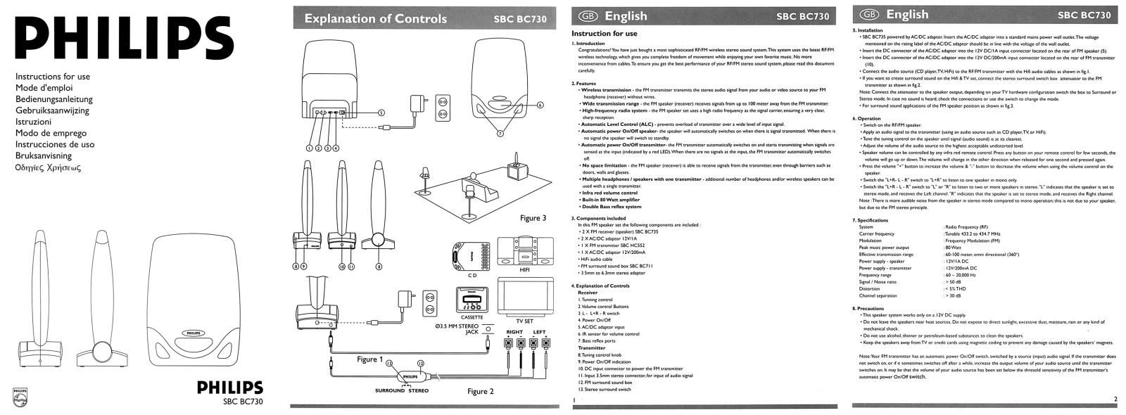 Philips SBC BC730 User Manual