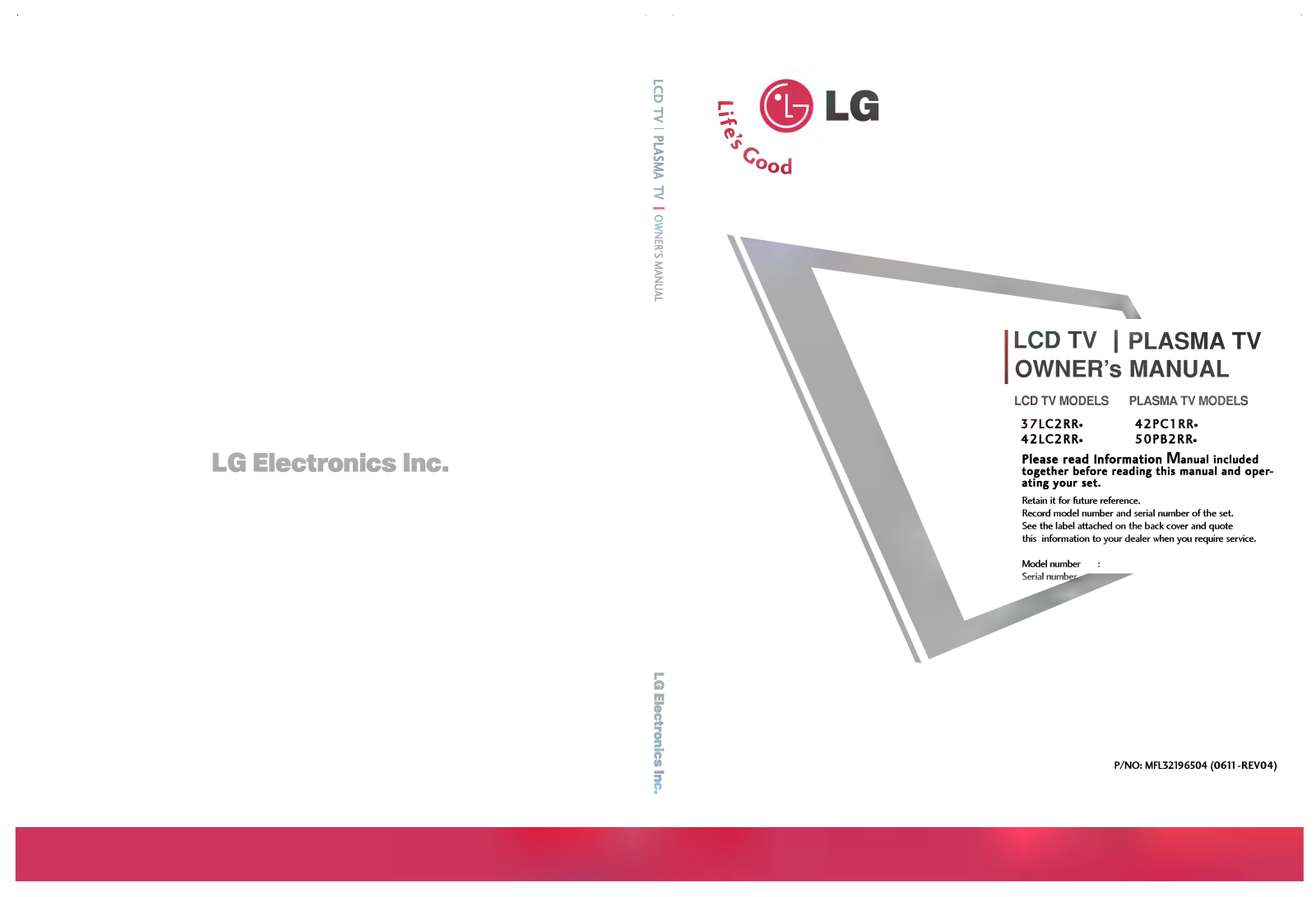 LG 50PB2RR Owner’s Manual